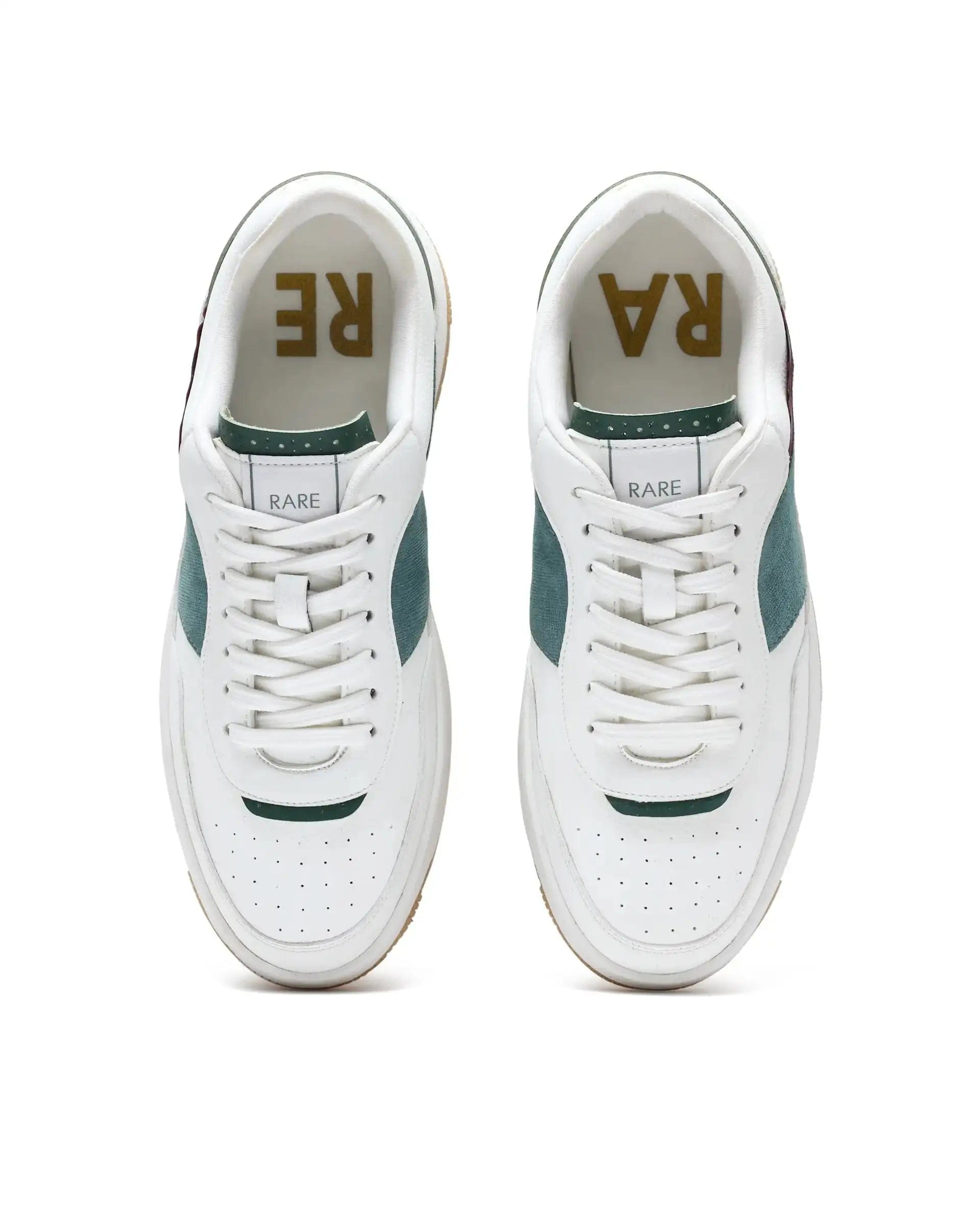RAREZ Rare Rabbit Men's Imperia White Micro Fiber Lace - Up Closure Sneaker