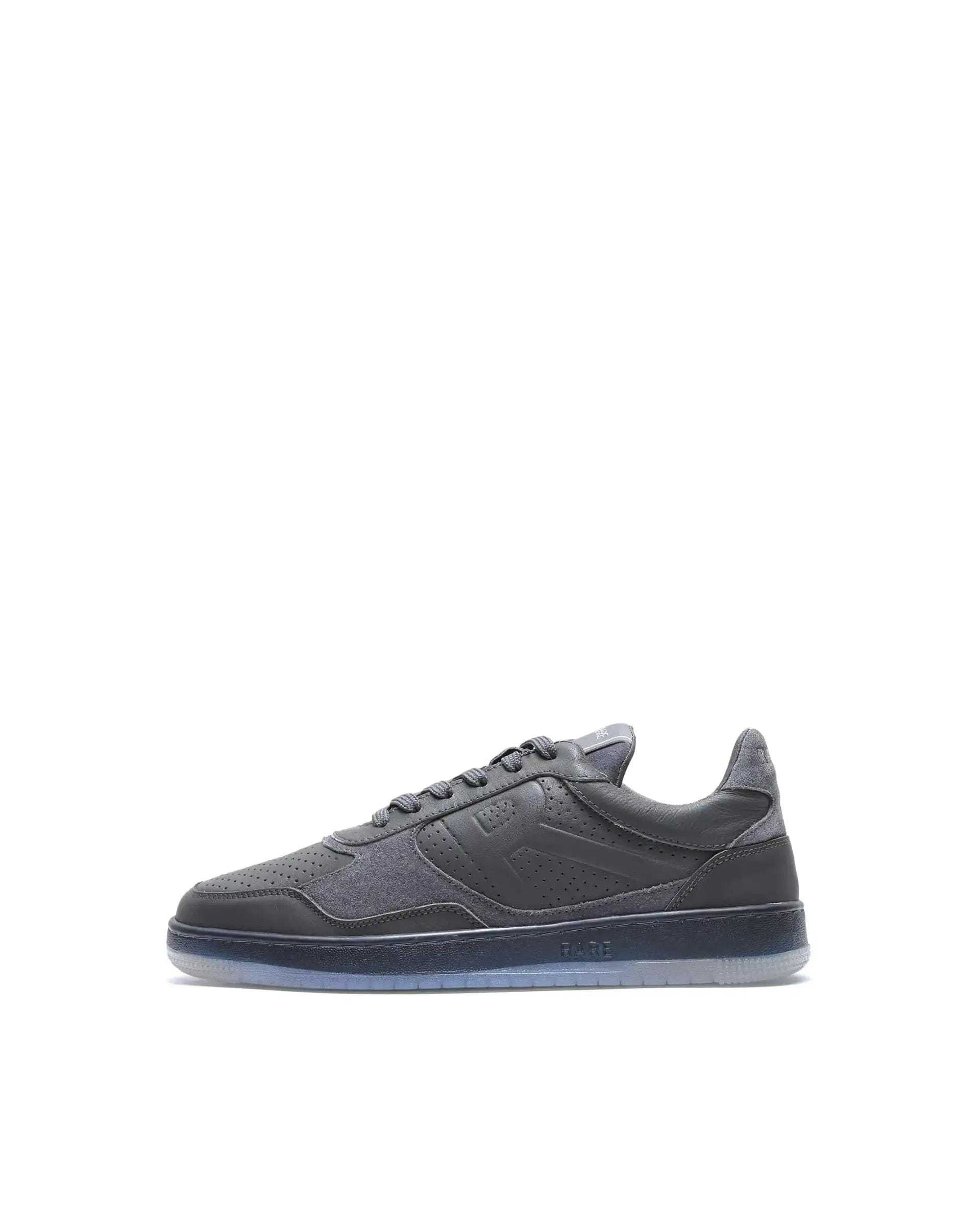 RAREZ Rare Rabbit Men's Reven Dark Grey Lace - Up Closure Leather Sneaker