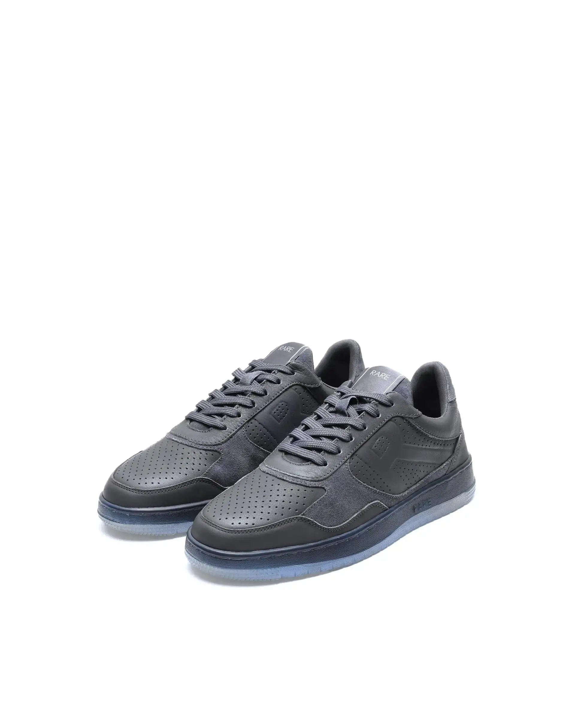 RAREZ Rare Rabbit Men's Reven Dark Grey Lace - Up Closure Leather Sneaker