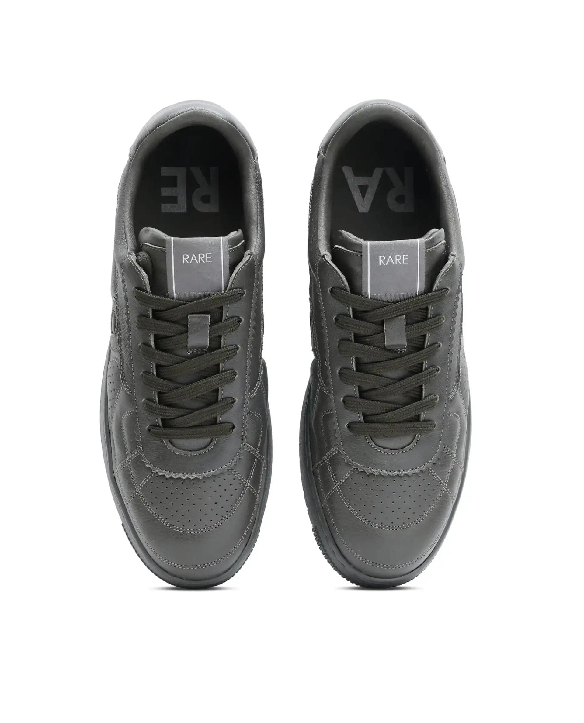 RAREZ Rare Rabbit Men's Rango Olive Leather Lace - Up Closure Sneaker