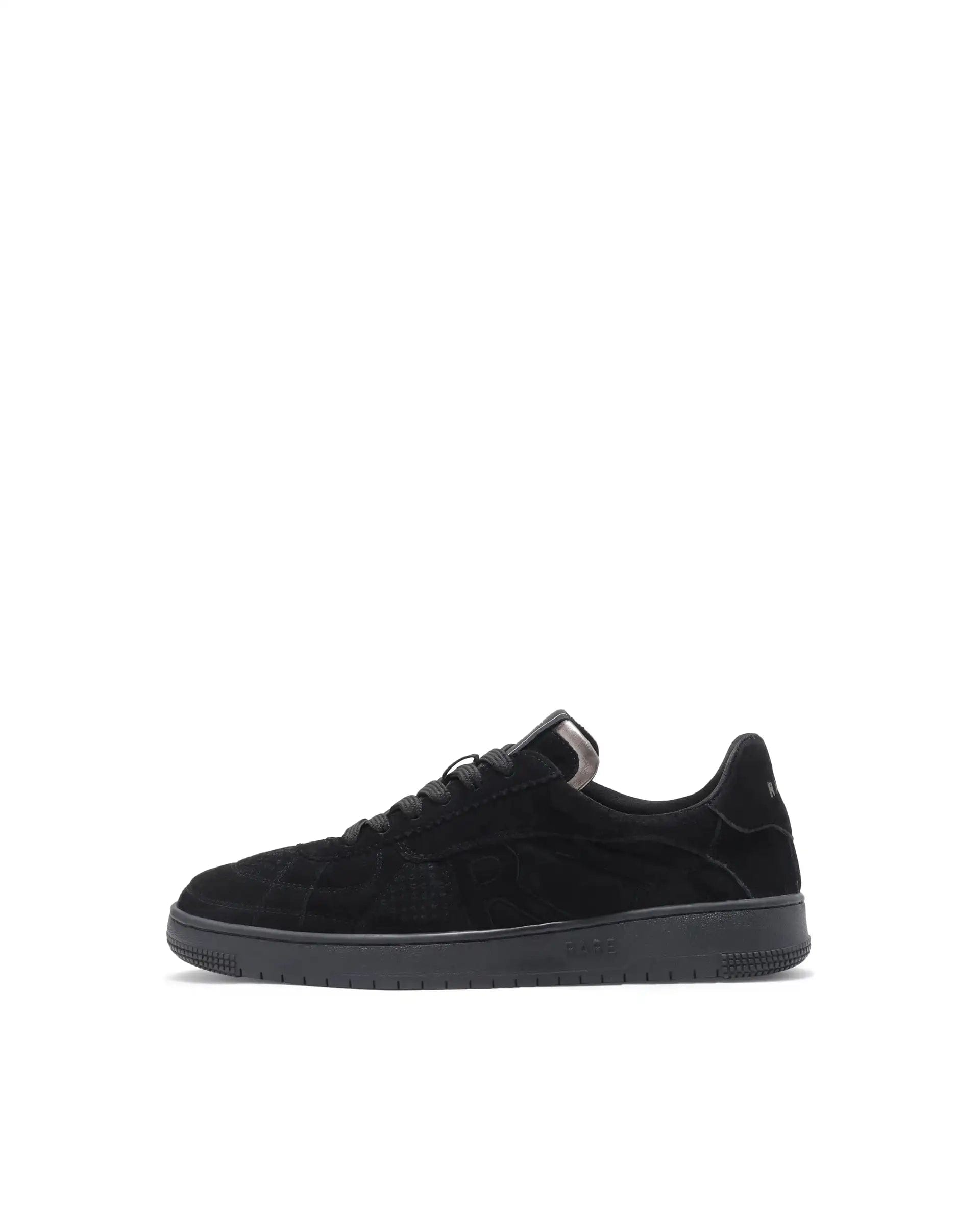 RAREZ Rare Rabbit Men Ragno Black Genuine Suede Leather Low - Top Lace Up Sneaker Shoes