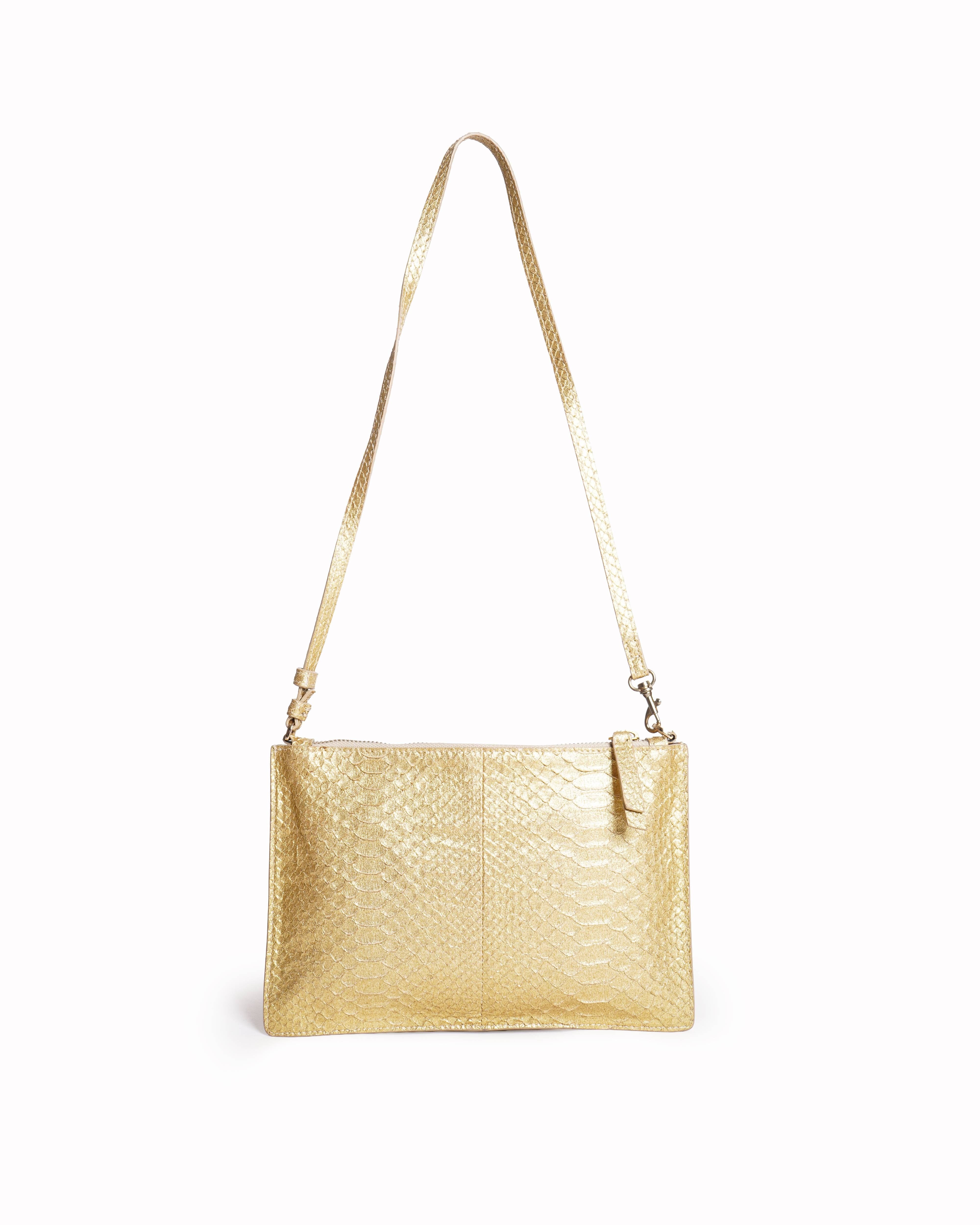 Roberto Cavalli Python - Embossed Leather Shoulder Bag