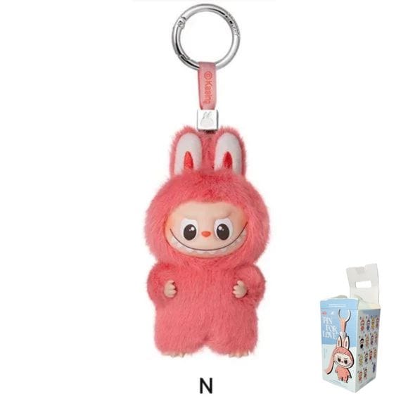 POP MART Labubu V4 The Monsters Pin For Love Alphabet Plush Pendant - Letter N