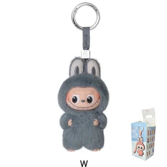 POP MART Labubu V4 The Monsters Pin For Love Alphabet Plush Pendant - Letter W