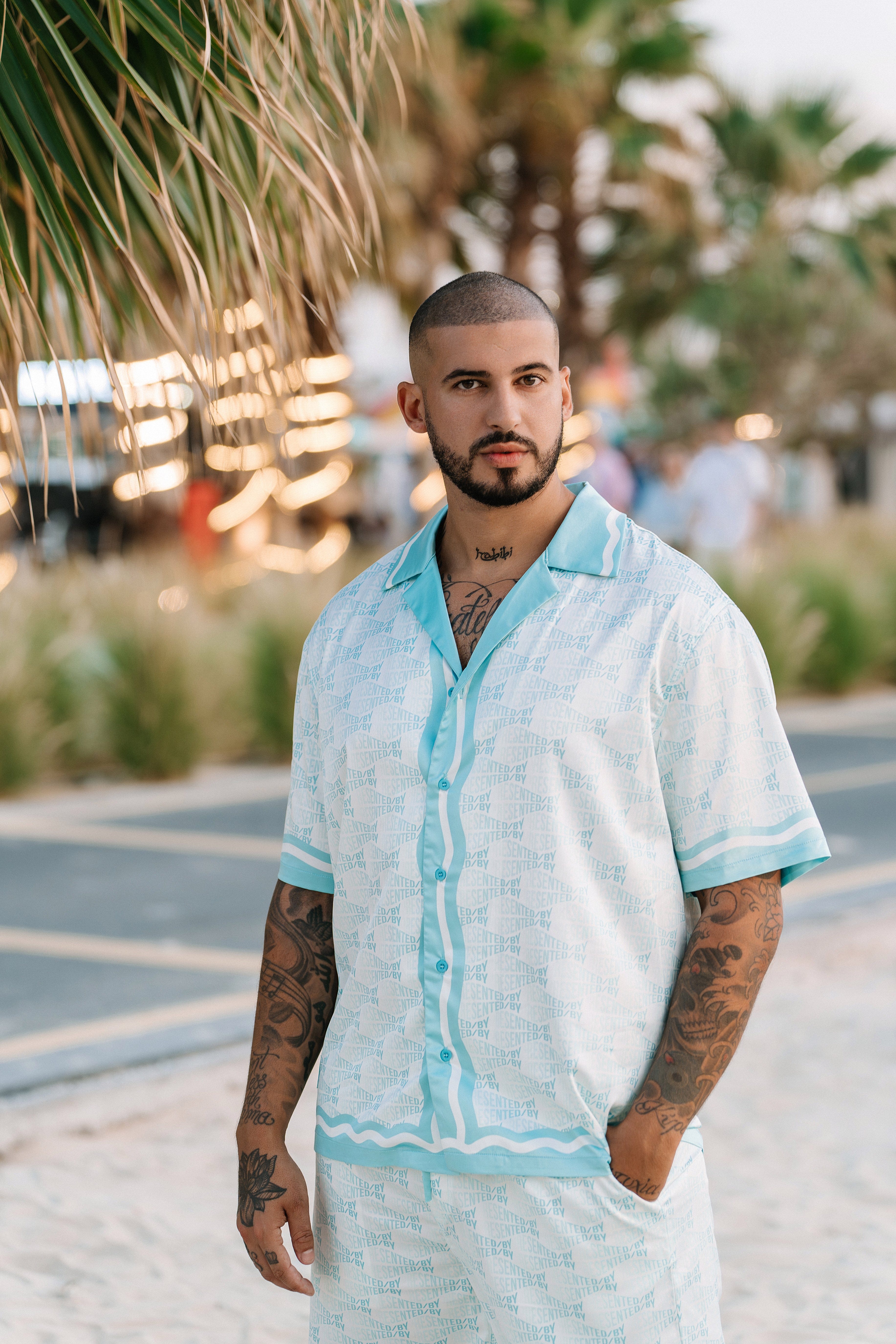Tiffany Printed Resort Short - Tiffany Blue