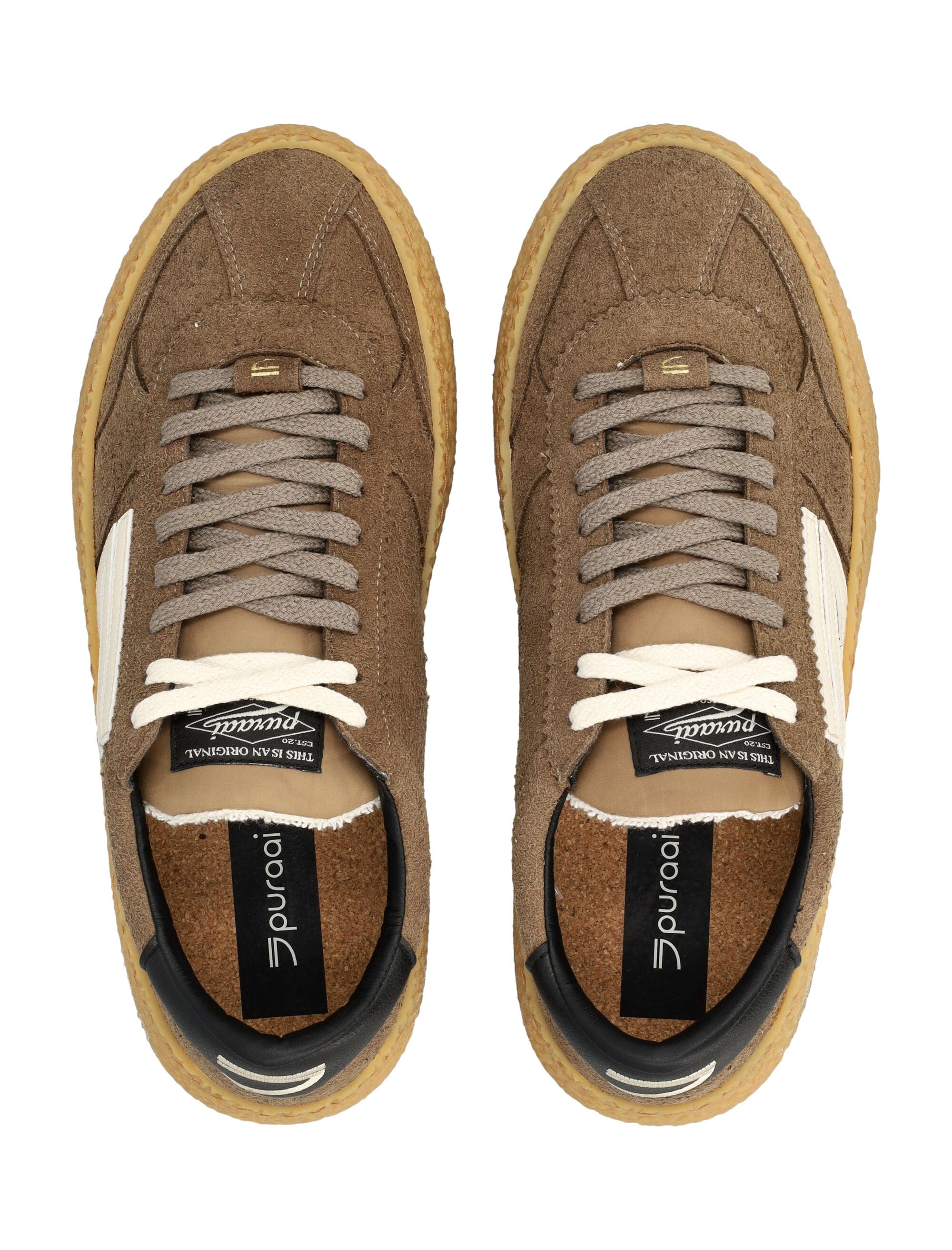Vintage Contrast Leather Suede Sneakers