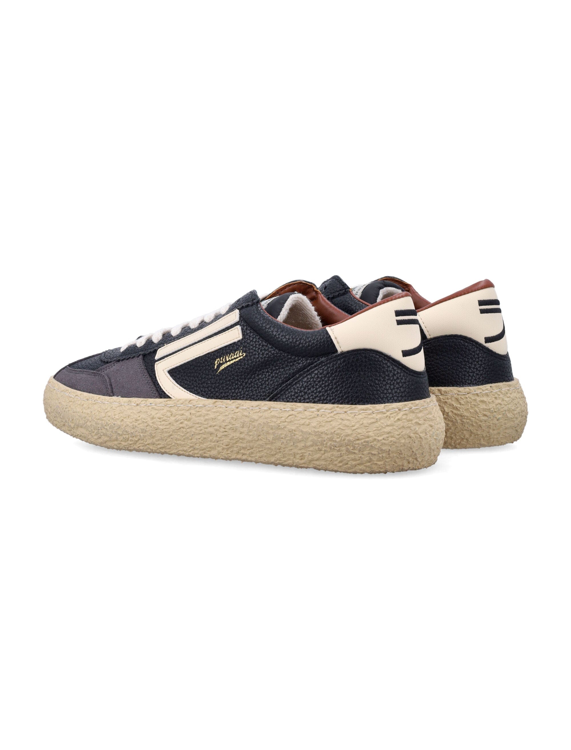 Vintage Suede Contrast Leather Sneakers