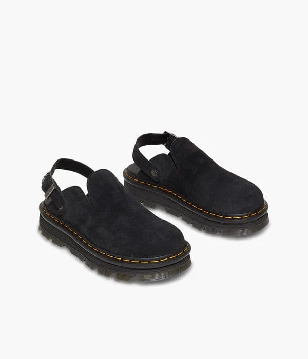 Dr. Martens Zebzag Suede Slingback Platform Mules Black