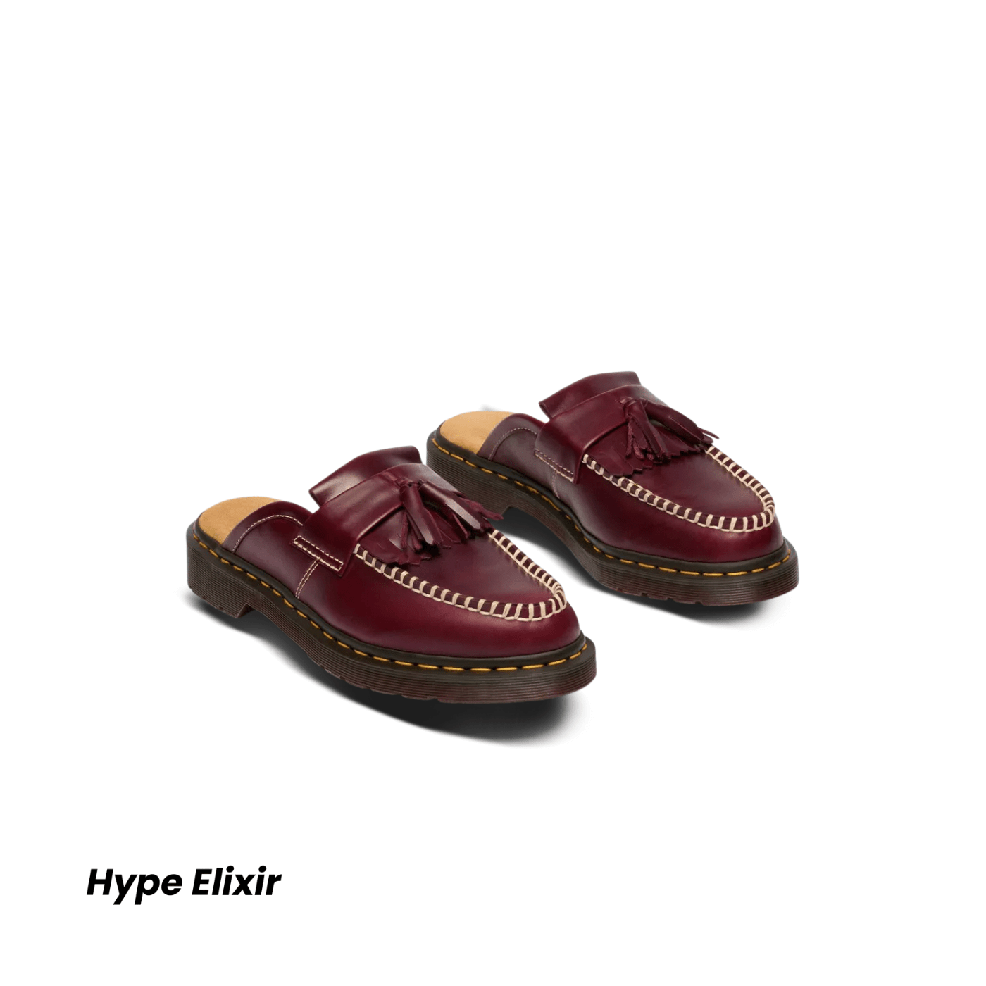 Dr. Martens Adrian Slip On Leather Mules CHERRY RED