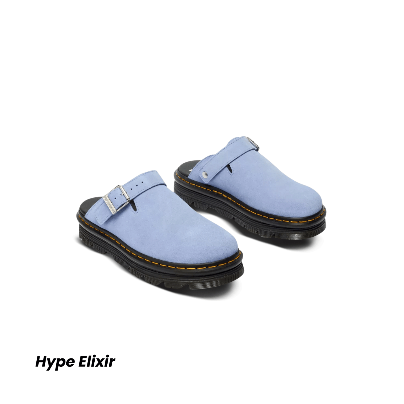 Dr. Martens Zebzag Suede Slingback Platform Mules CORNFLOWER BLU