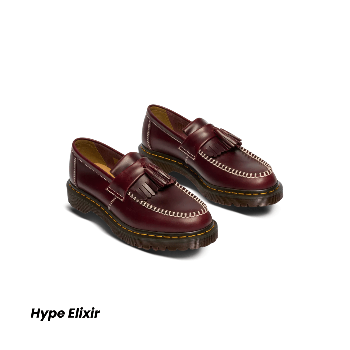 Dr. Martens Adrian Orleans Leather Tassel Loafers CHERRY RED