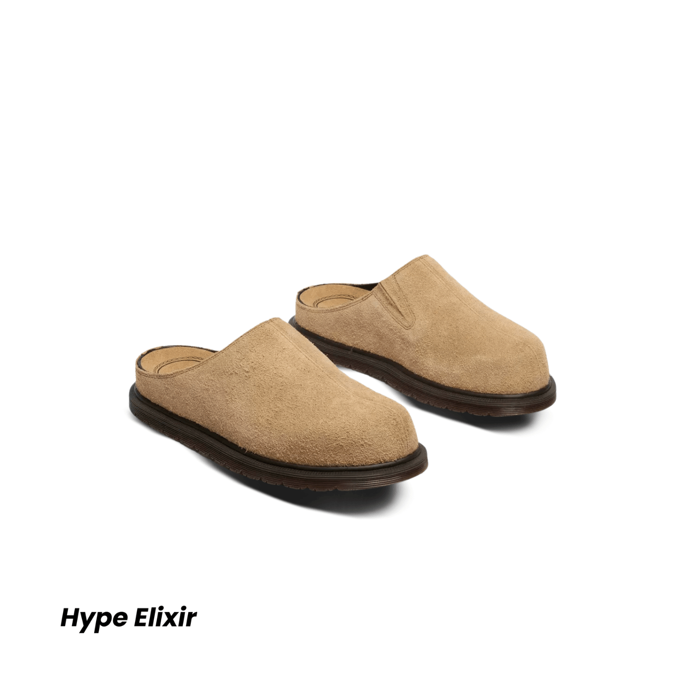 Dr. Martens San Hairy Suede Mules Savannah Tan