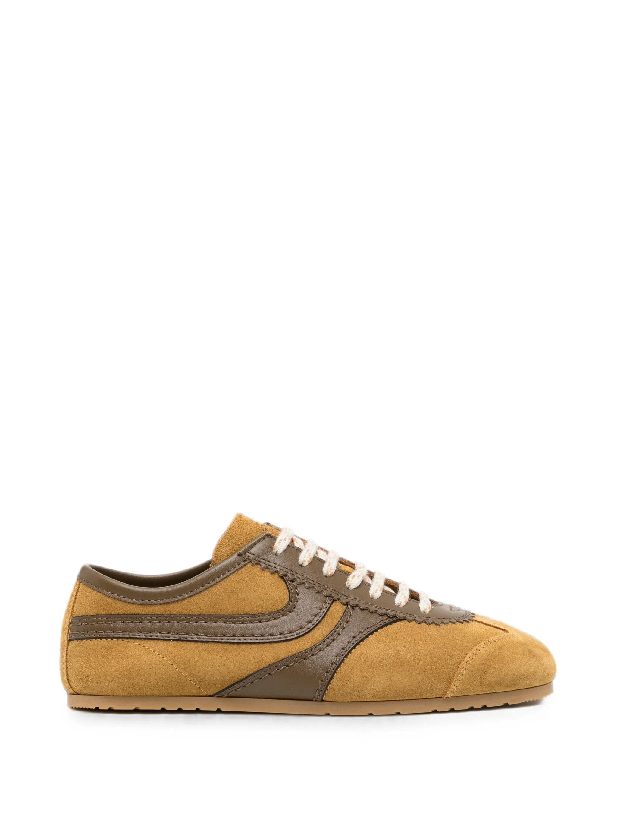 Dries Van Noten leather trimmed suede sneakers