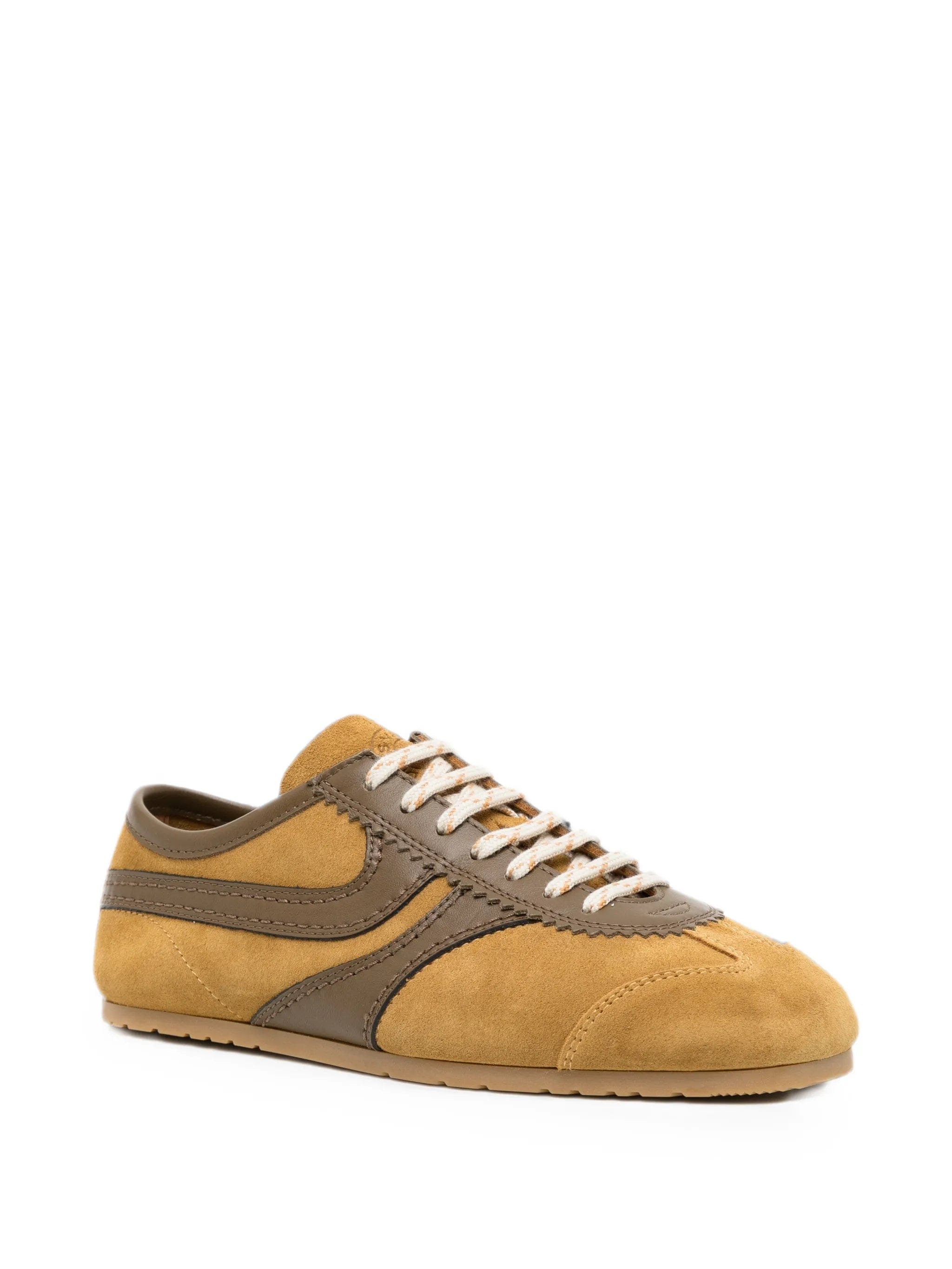 Dries Van Noten leather trimmed suede sneakers