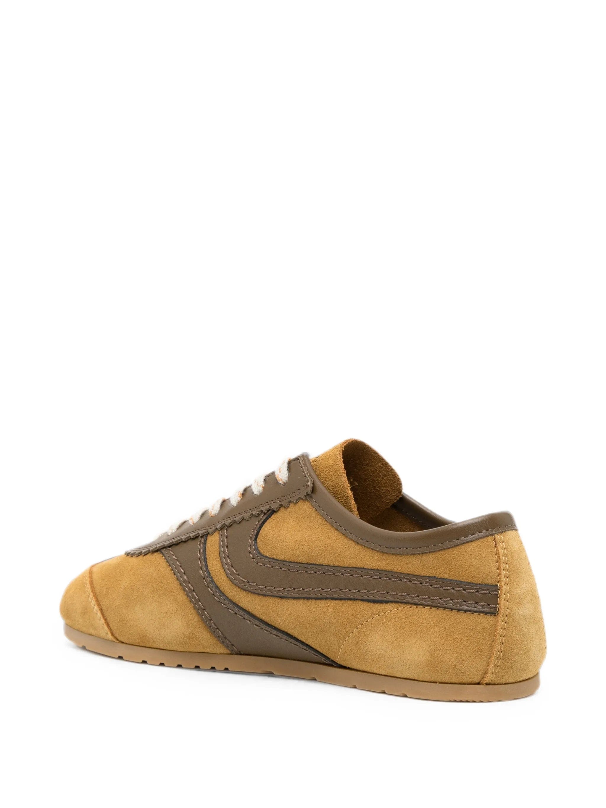 Dries Van Noten leather trimmed suede sneakers
