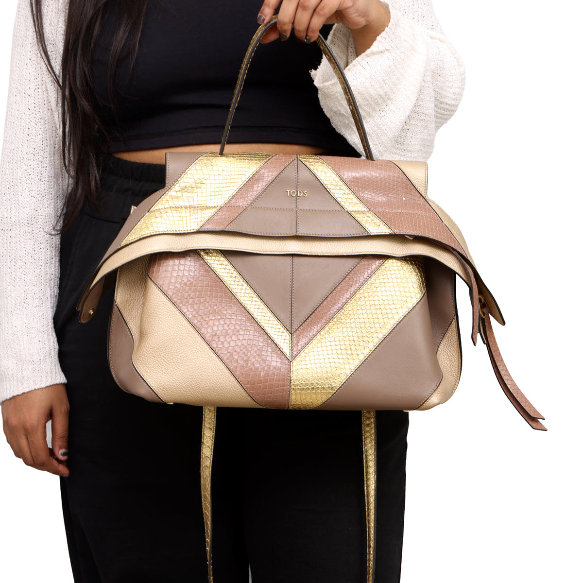 TOD’S PATCHWORK DUAL SHOULDER BAG