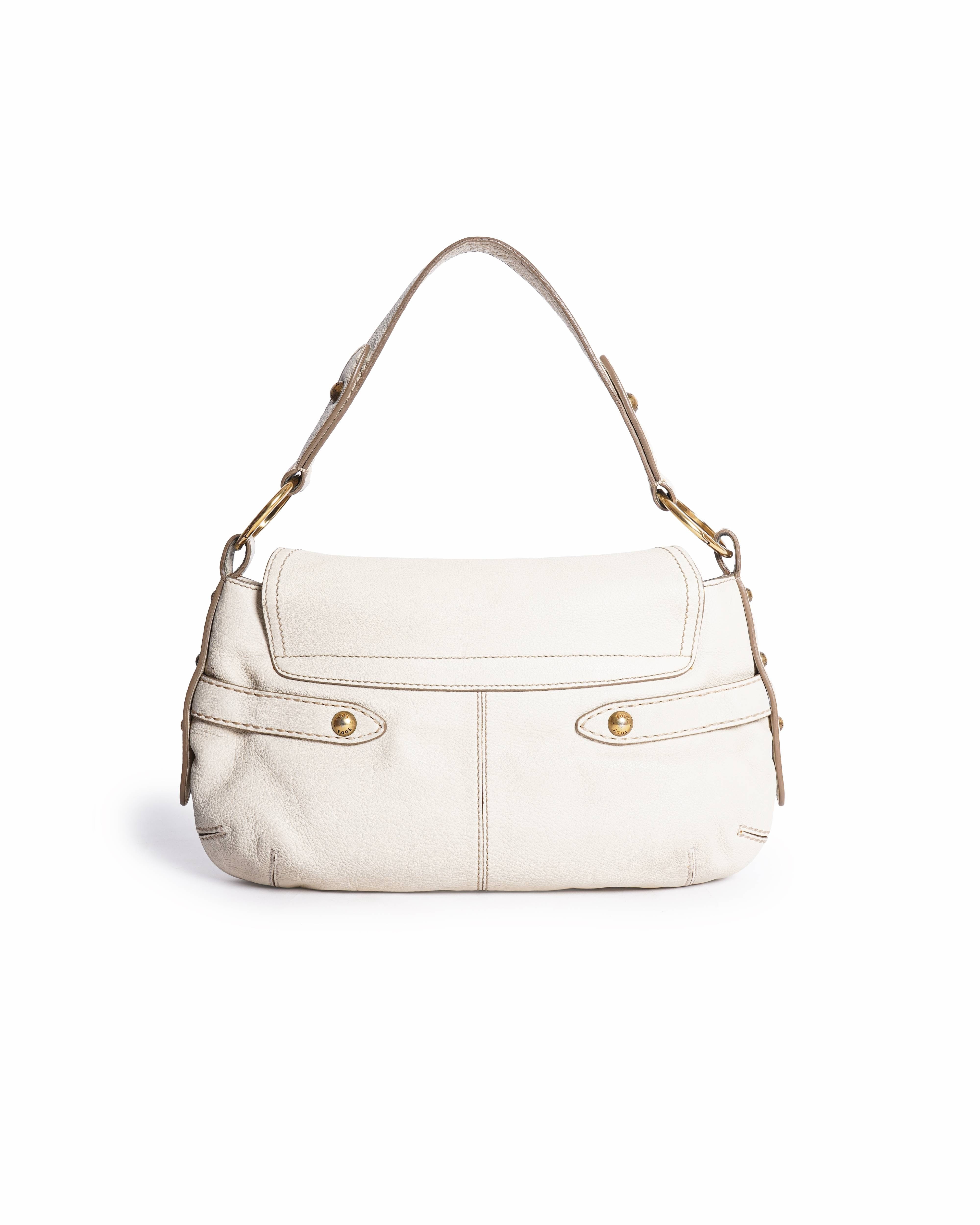 Tod's white leather shoulder bag