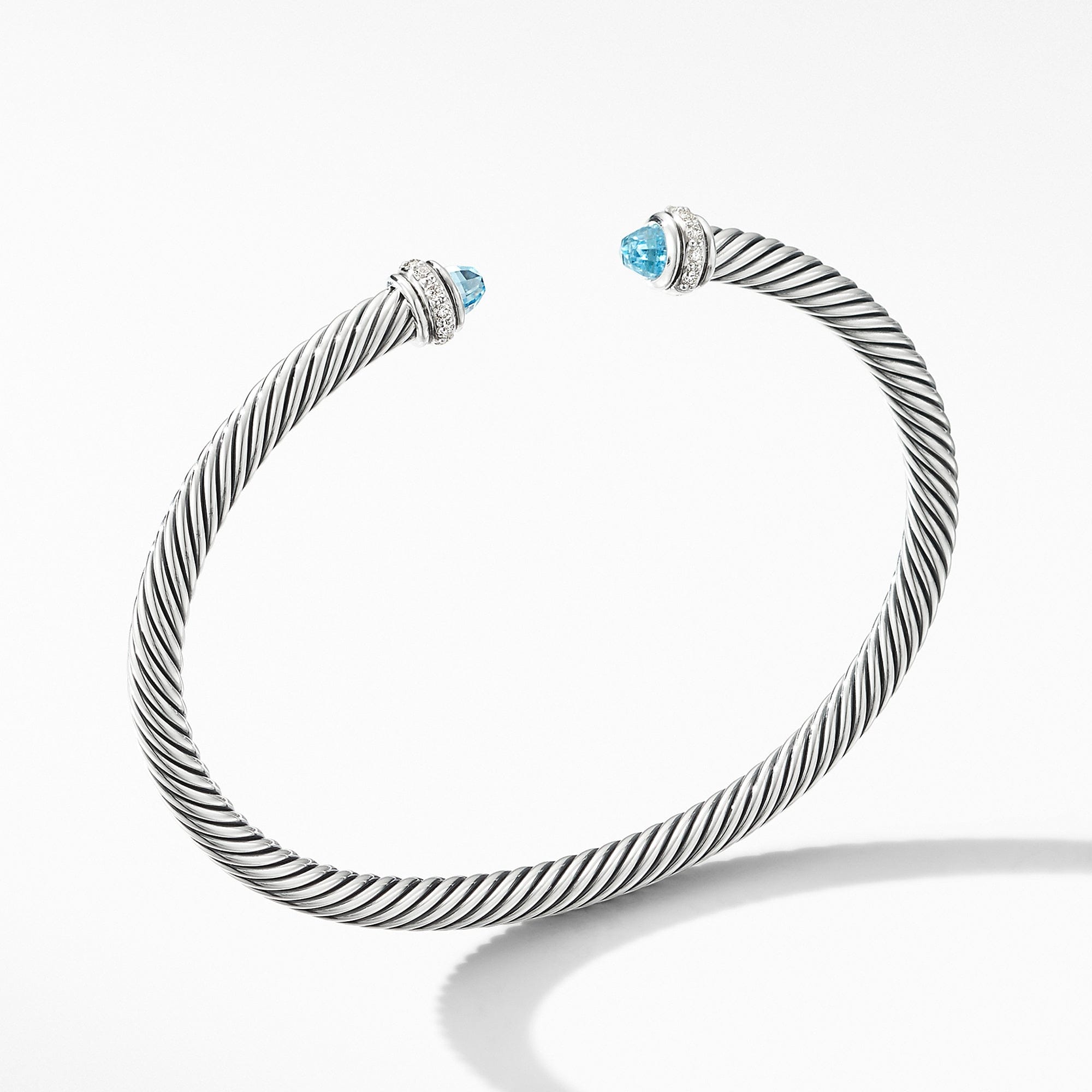 David Yurman Cable Classic Bracelet with Blue Topaz and Diamonds - B14711DSSABTDI