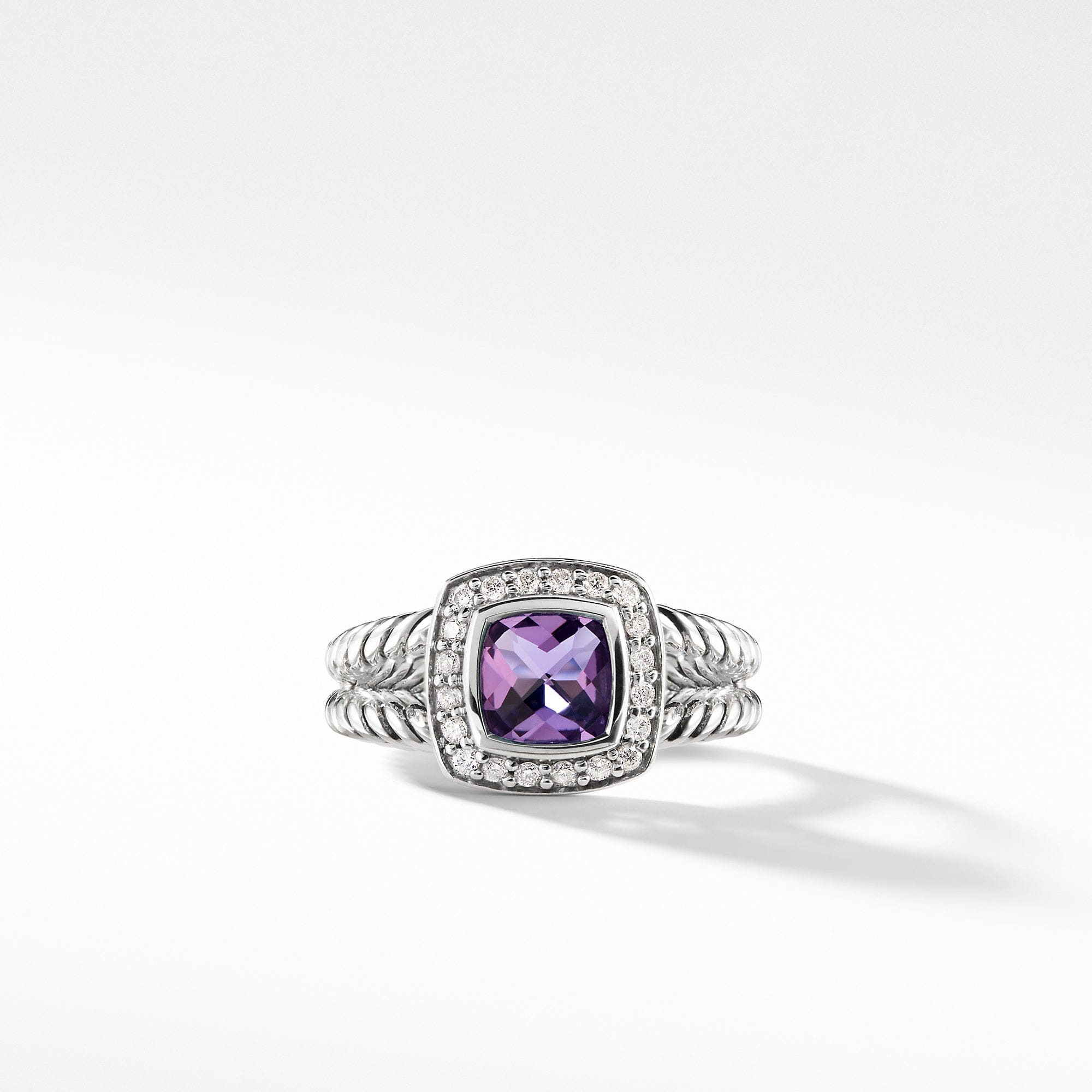 David Yurman Petite Albion Ring with Amethyst and Diamonds - R07443DSSAAMDI