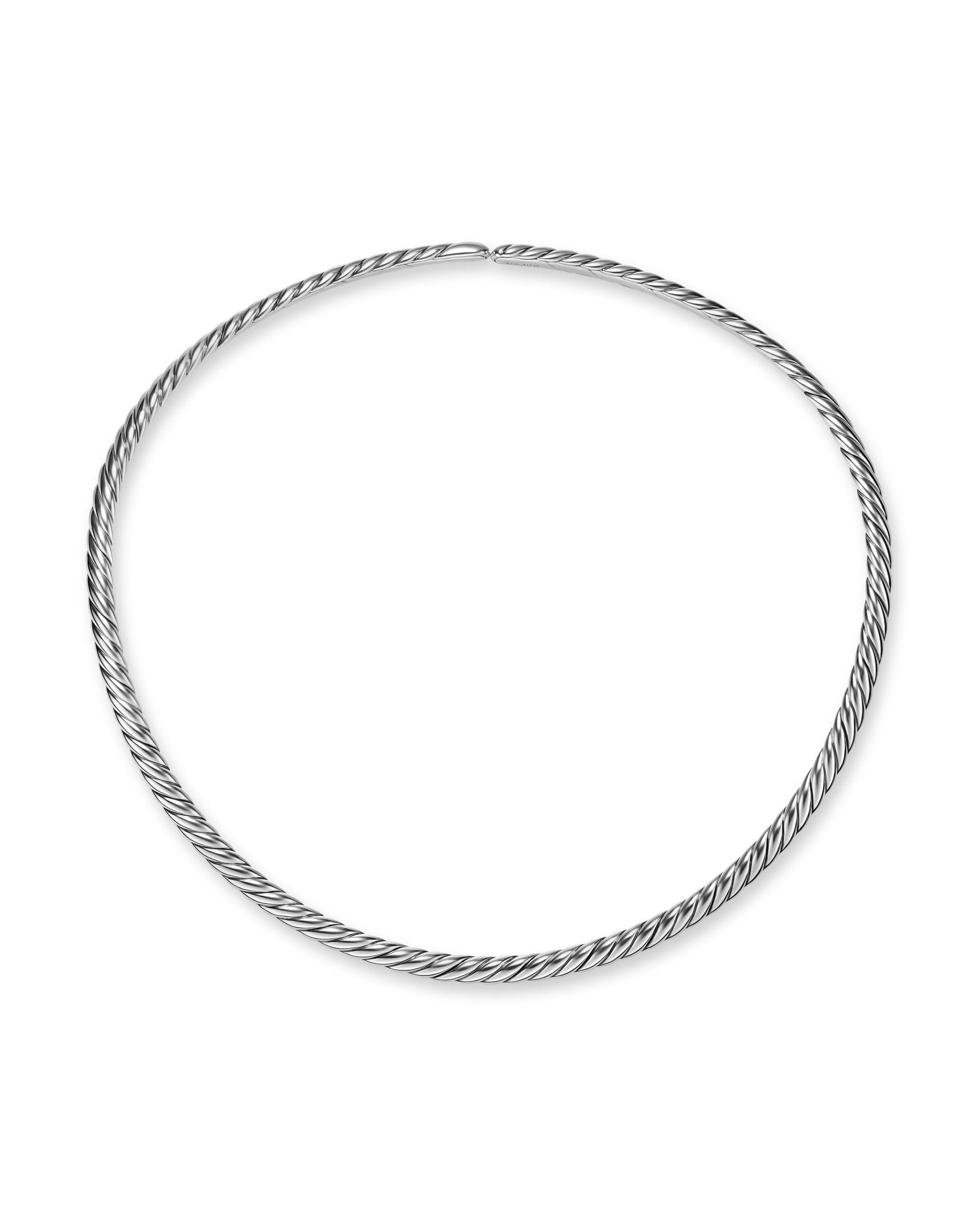David Yurman Sculpted Cable Flex Necklace in Sterling Silver, 5 mm, 16"