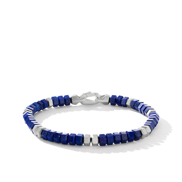 David Yurman Spiritual Beads Hex Bracelet with Lapis, Size Large