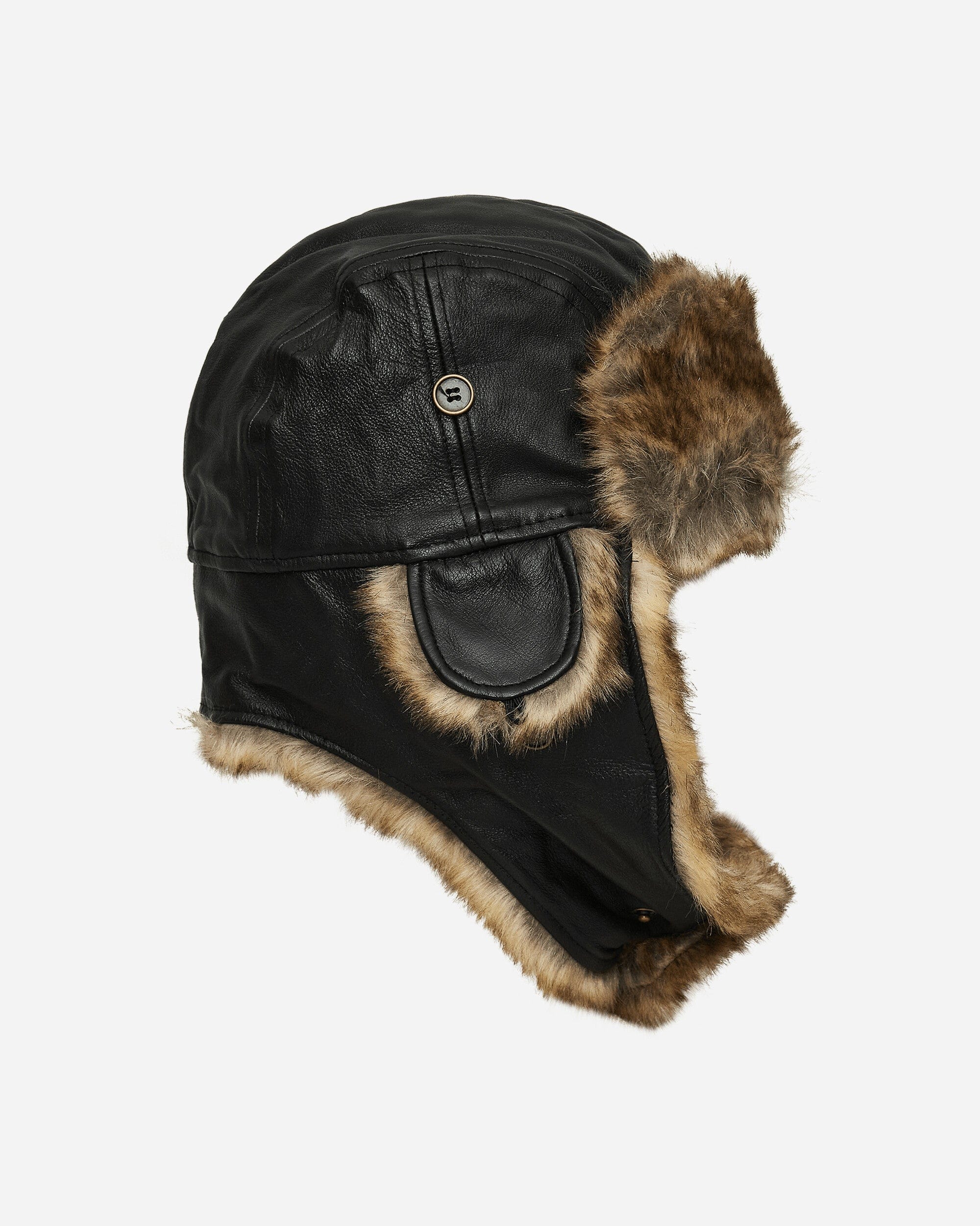 New Era Image Leather Trapper Hat Black