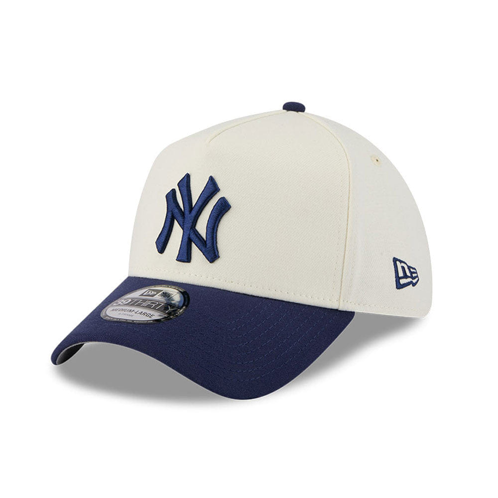 New Era N.Y Yankees 39Thirty A - Frame Stretch - Fit Cap (Cream/Navy)