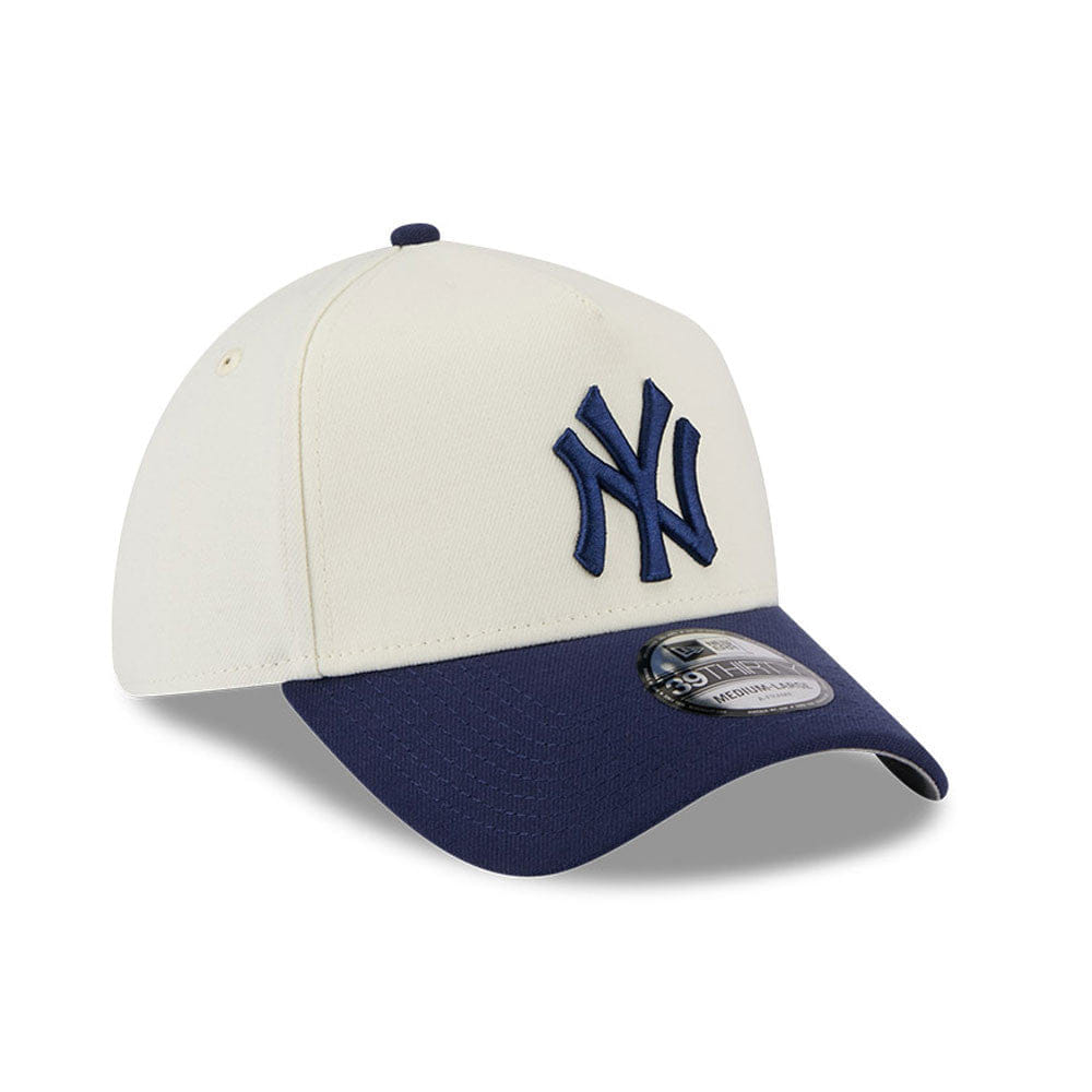 New Era N.Y Yankees 39Thirty A - Frame Stretch - Fit Cap (Cream/Navy)