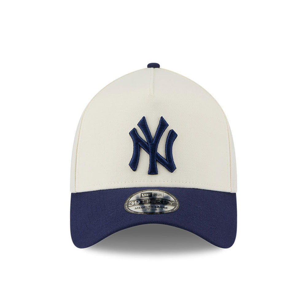 New Era N.Y Yankees 39Thirty A - Frame Stretch - Fit Cap (Cream/Navy)
