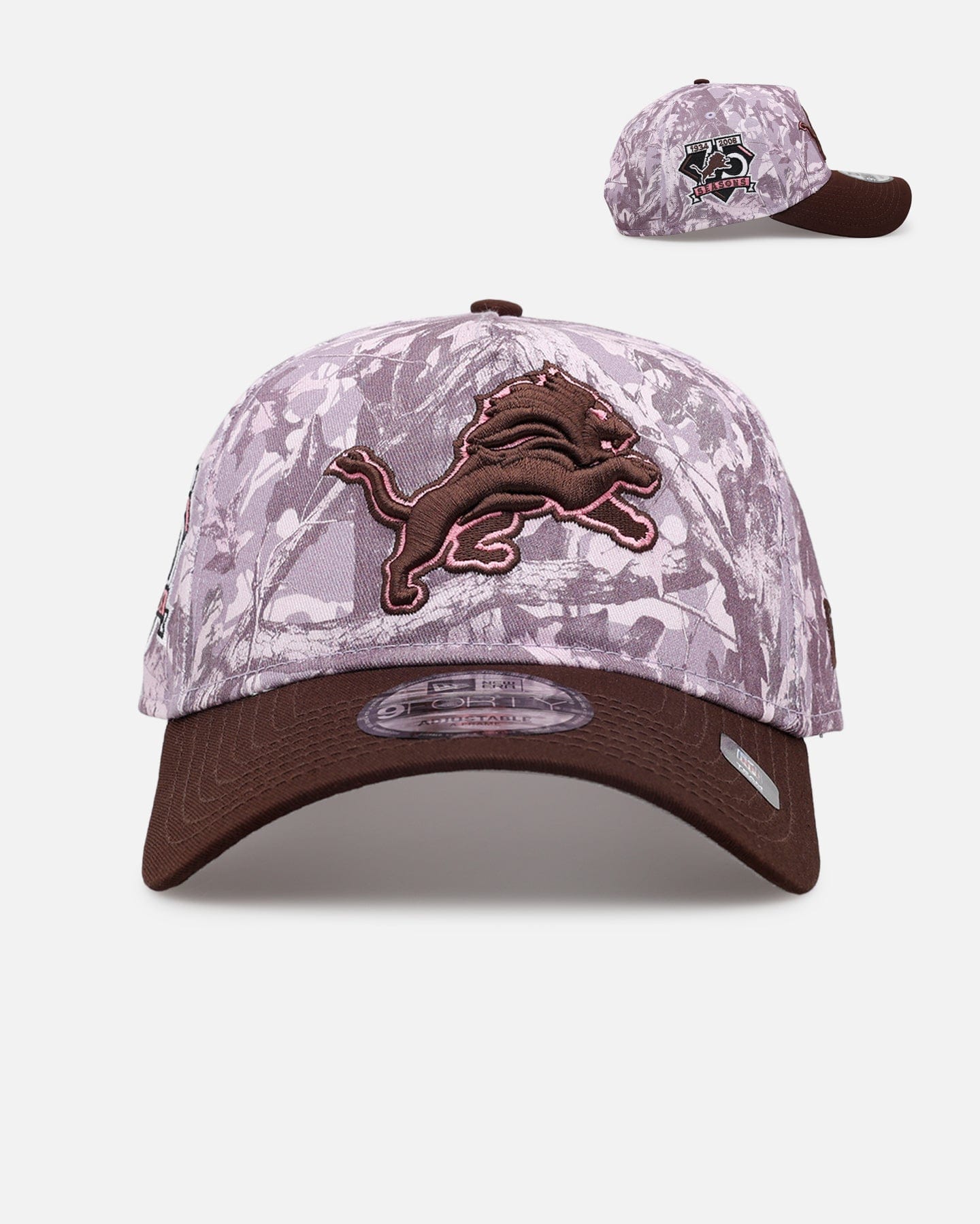 New Era Detroit Lions Pink Tree Camo 9FORTY A - Frame Snapback Pink