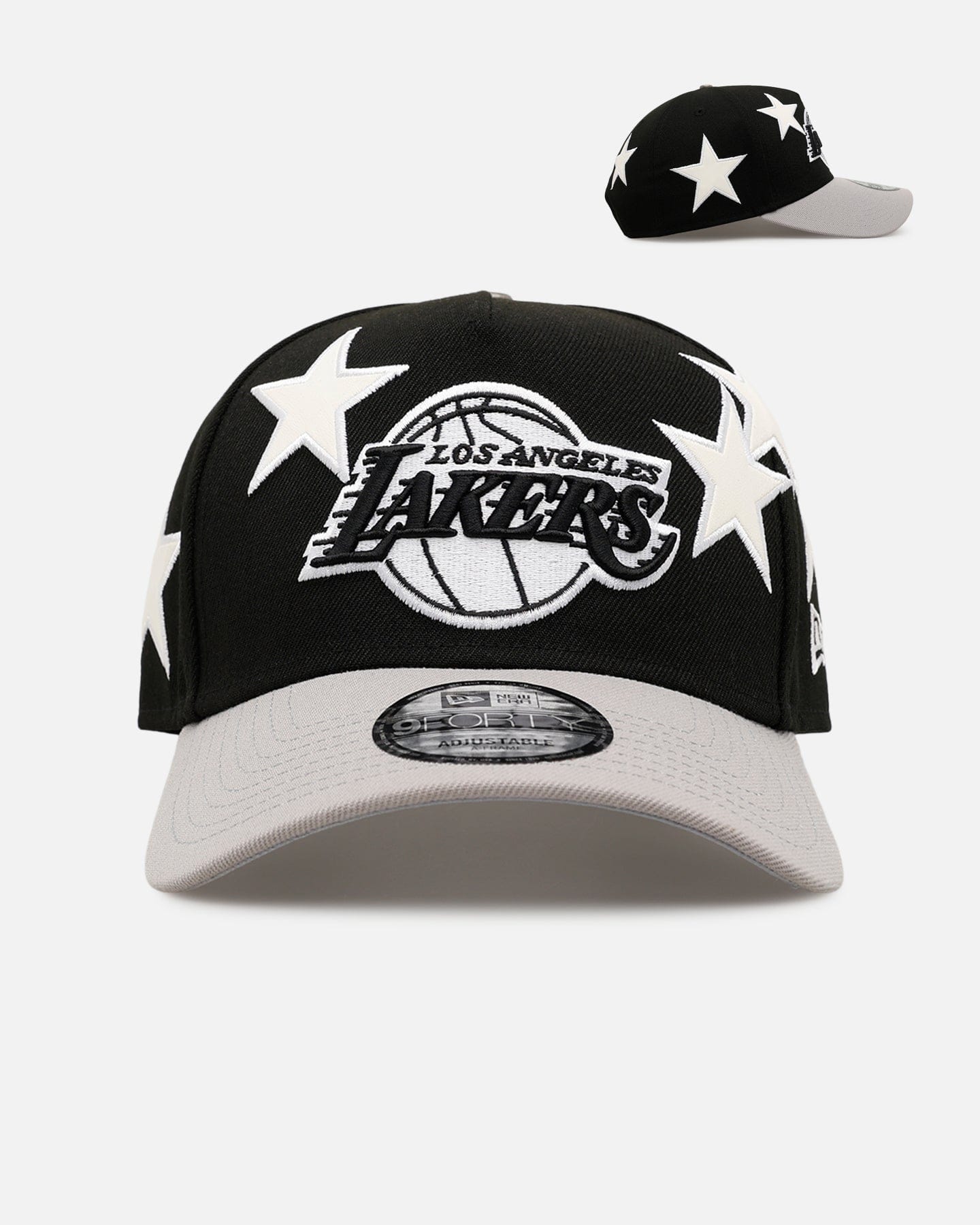 New Era Los Angeles Lakers Stars 9FORTY A - Frame Snapback Black/Grey