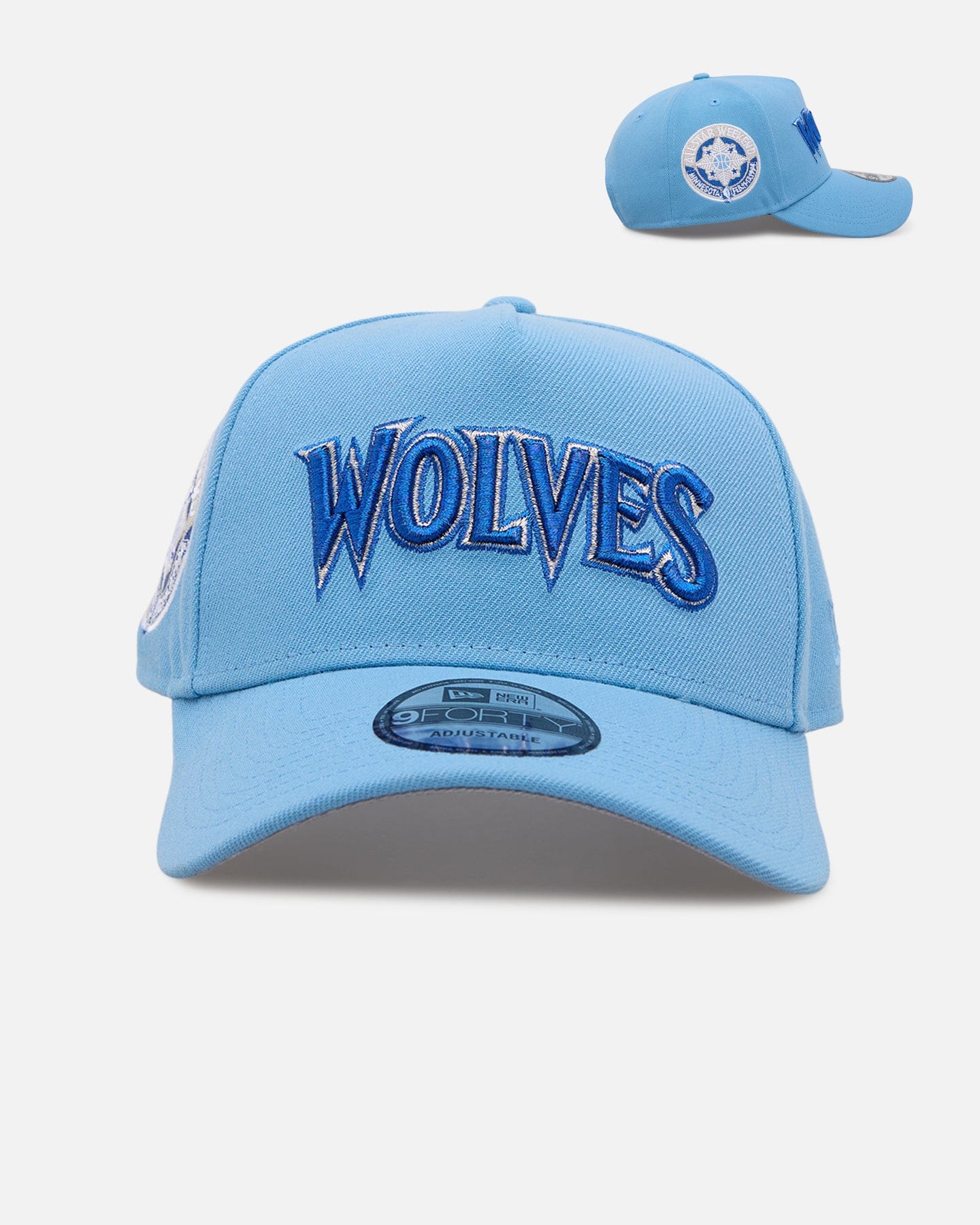 New Era Minnesota Timberwolves Sky Blue 9FORTY A - Frame Snapback Sky Blue