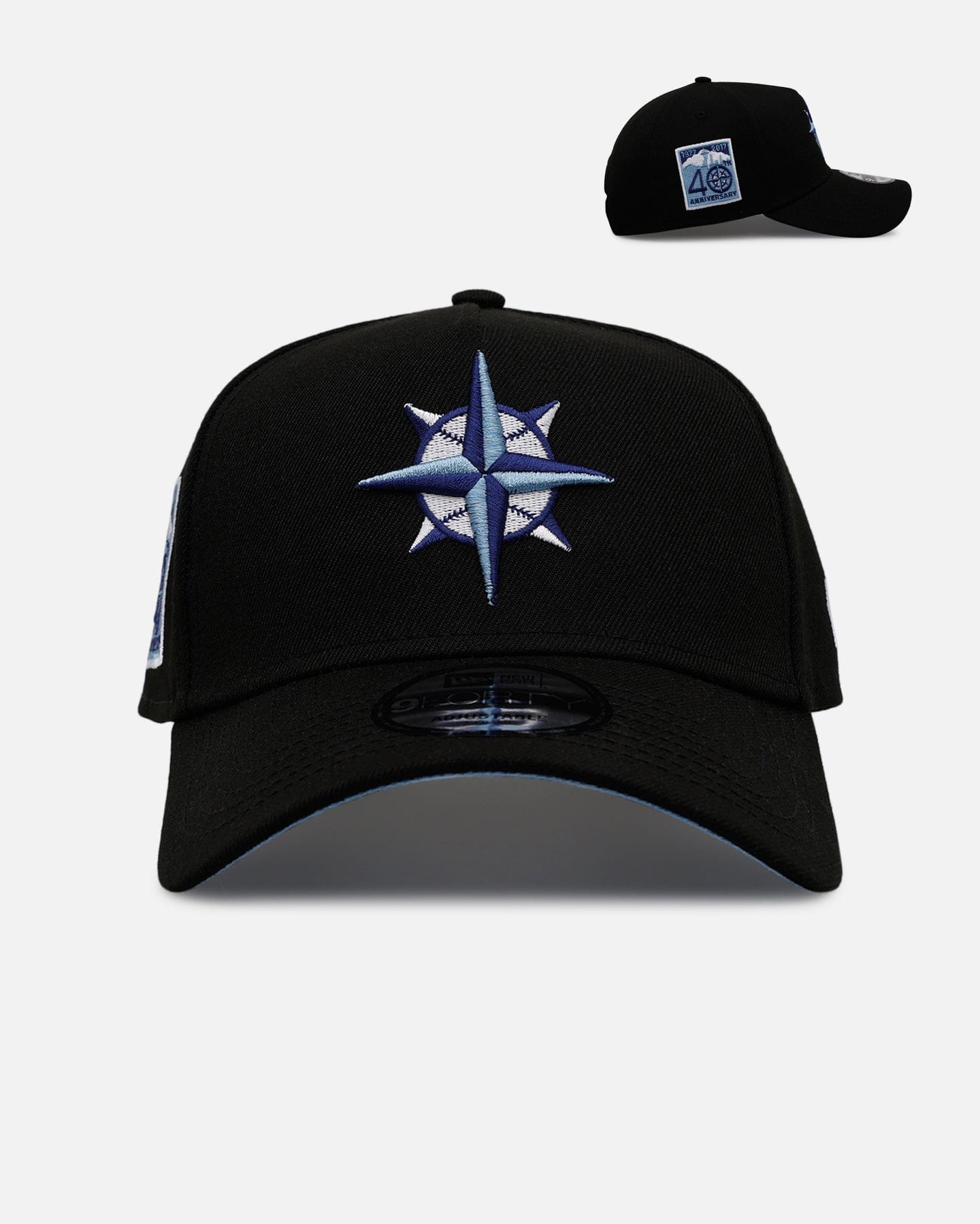 New Era Seattle Mariners Black And Sky Blue 9FORTY A - Frame Snapback Black/Sky Blue