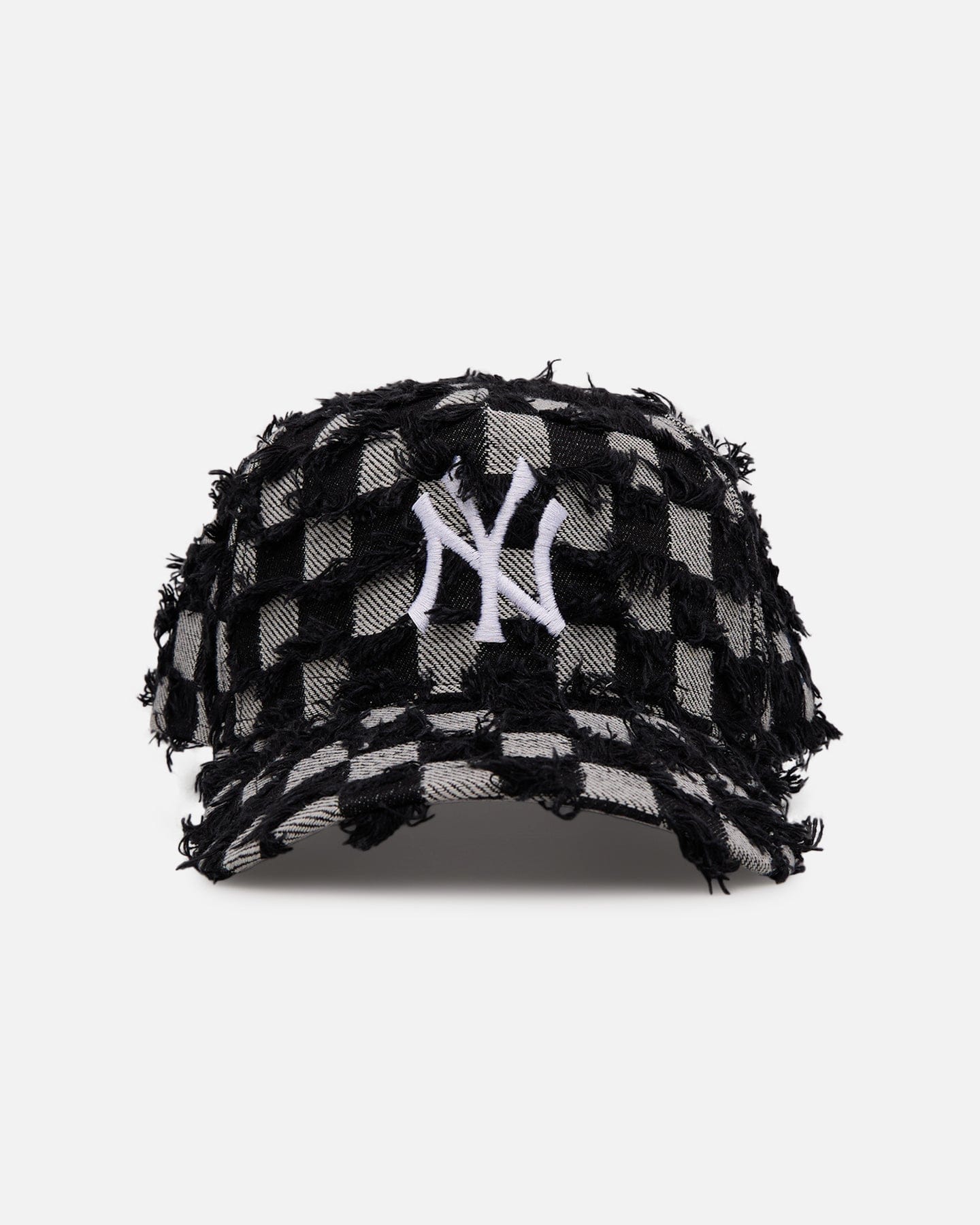 New Era New York Yankees Frayed Checkerboard 9FORTY A - Frame Snapback Black/Grey