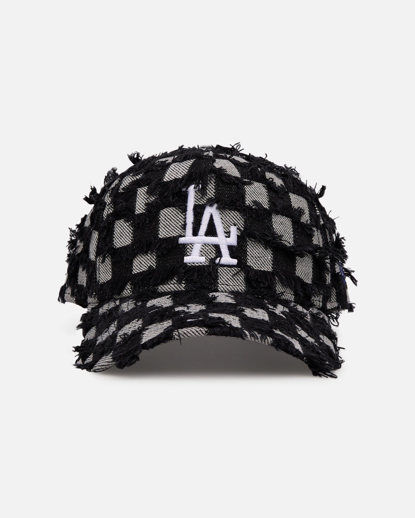 New Era Los Angeles Dodgers Frayed Checkerboard 9FORTY A - Frame Snapback Black/Grey