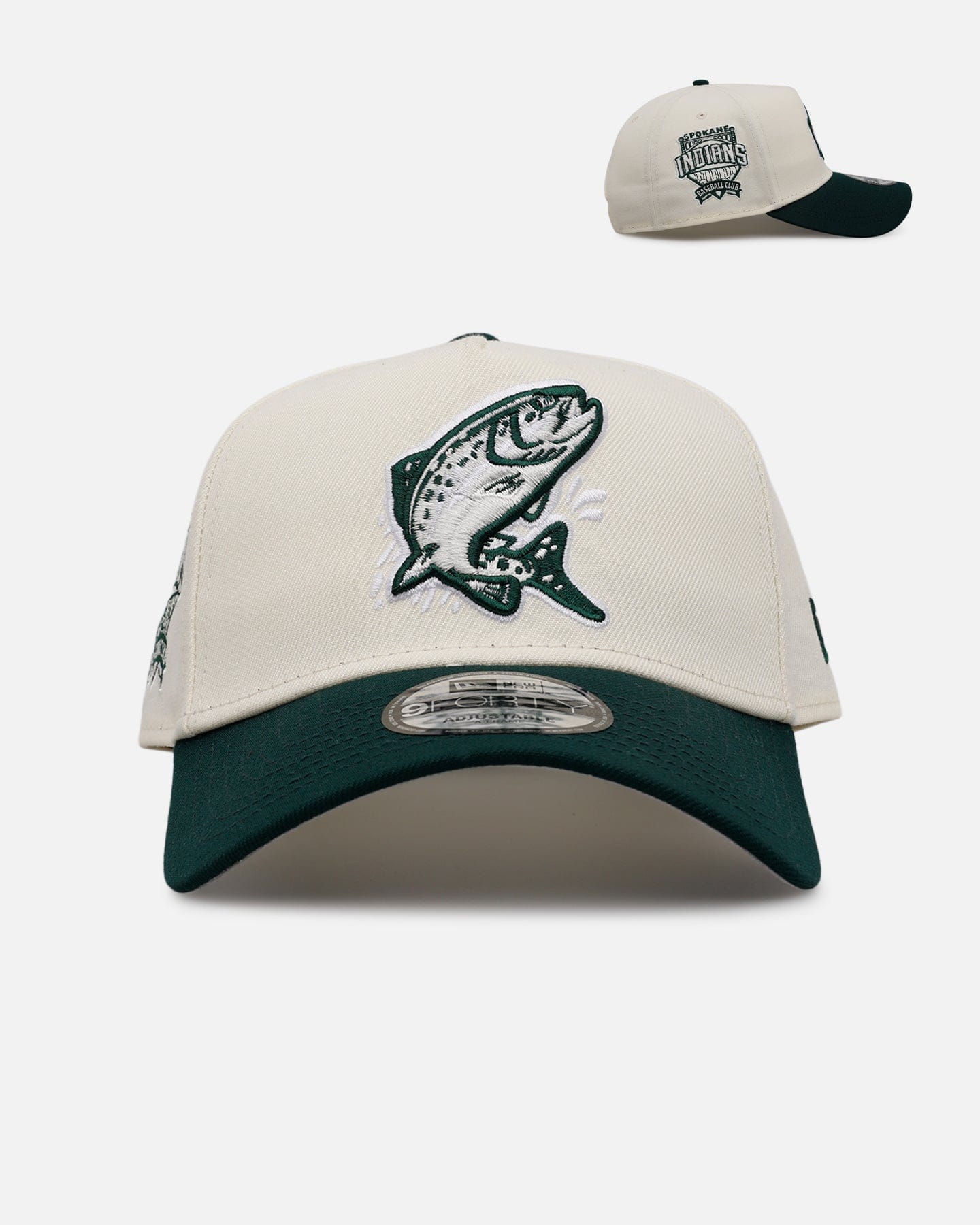 New Era Spokane Indians Evergreen 2.0 9FORTY A - Frame Snapback Chrome/Dark Green