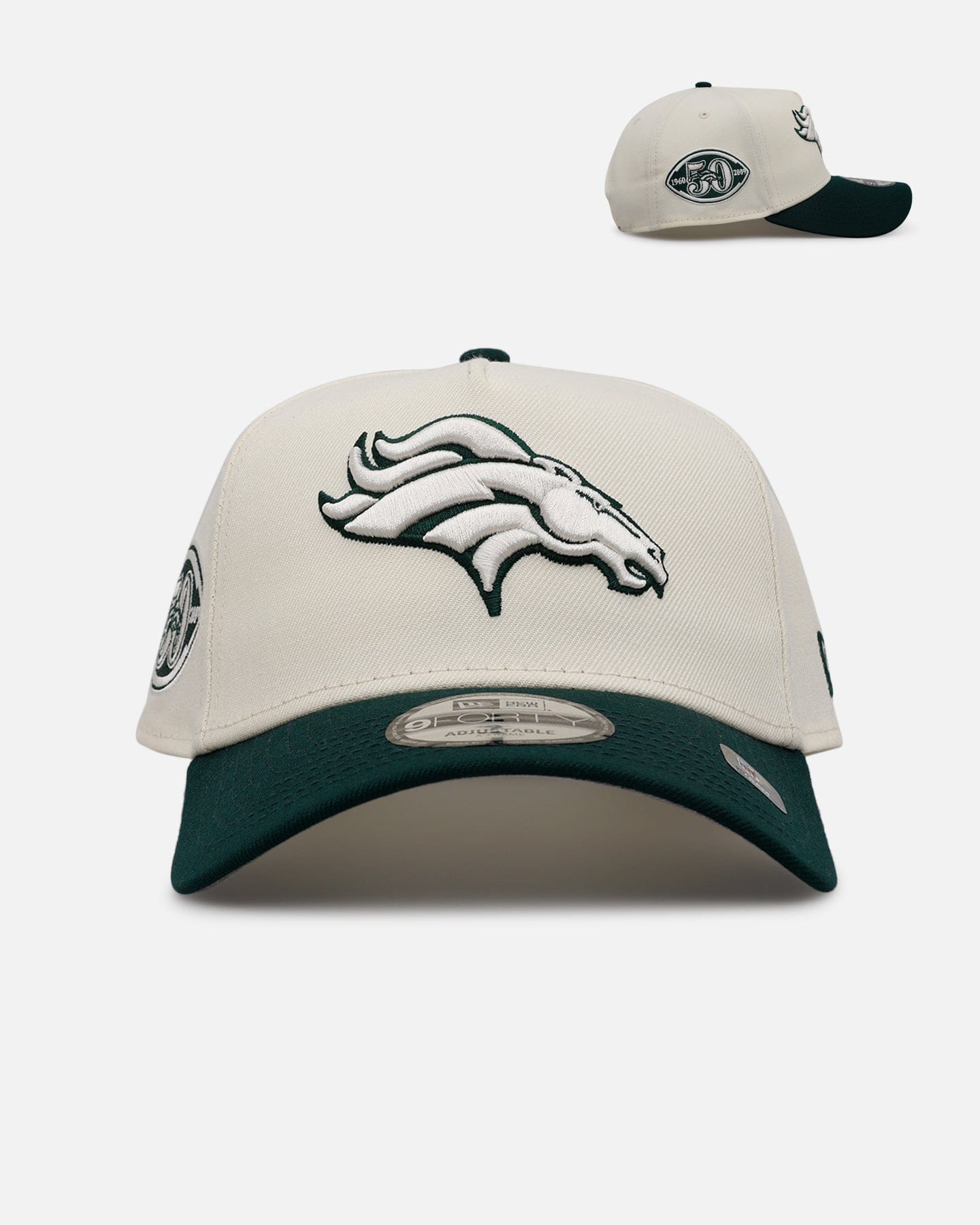New Era Denver Broncos Evergreen 2.0 9FORTY A - Frame Snapback Chrome/Dark Green