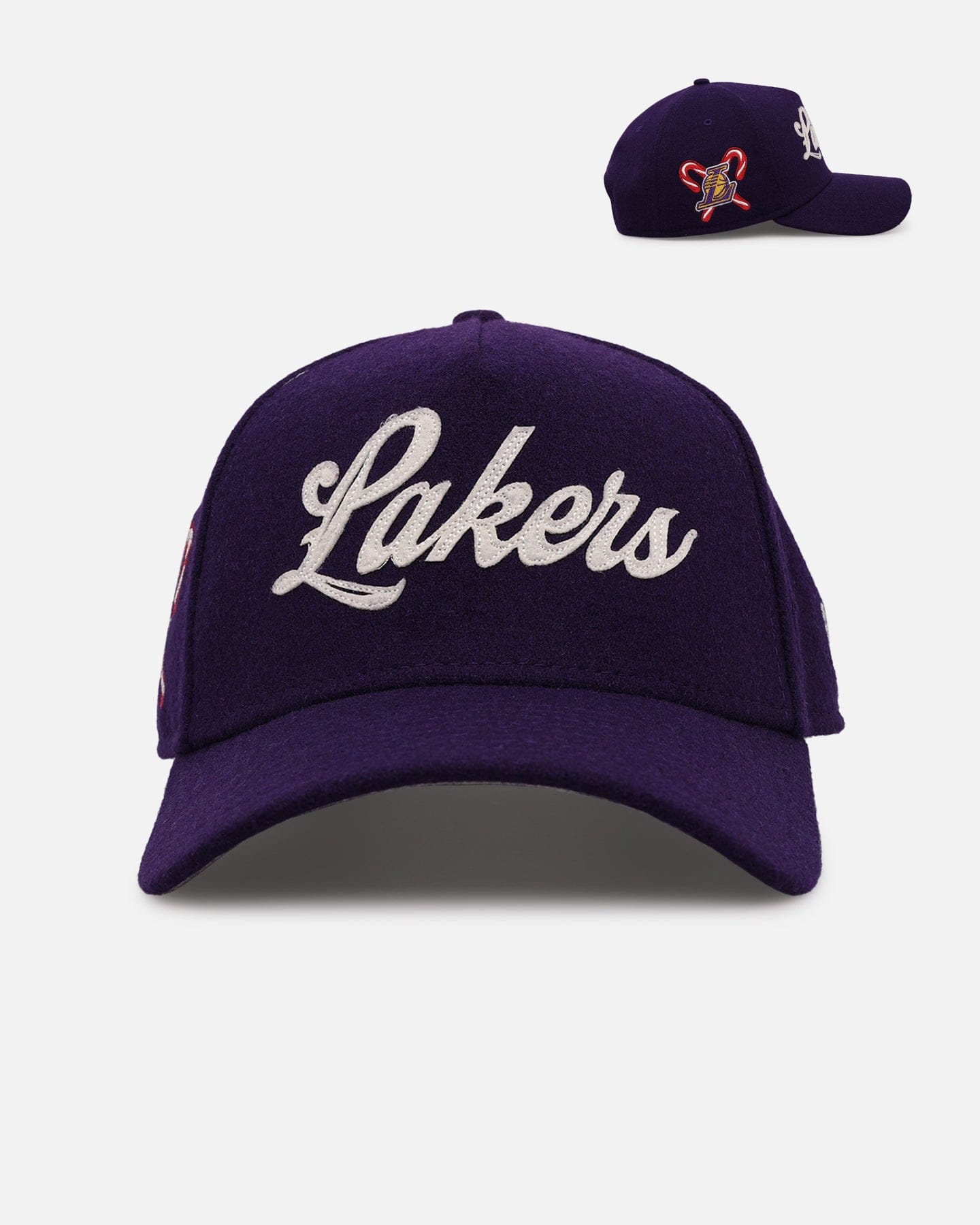 New Era Los Angeles Lakers Candy Cane Side Patch 9FORTY A - Frame Snapback Official Team Color