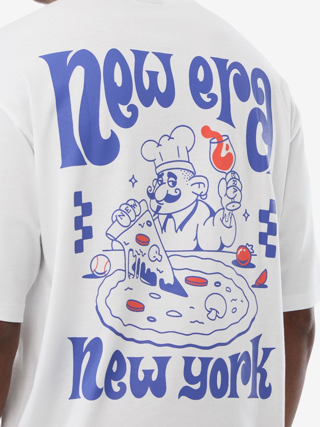New Era Fun Graphic Oversized T - Shirt White