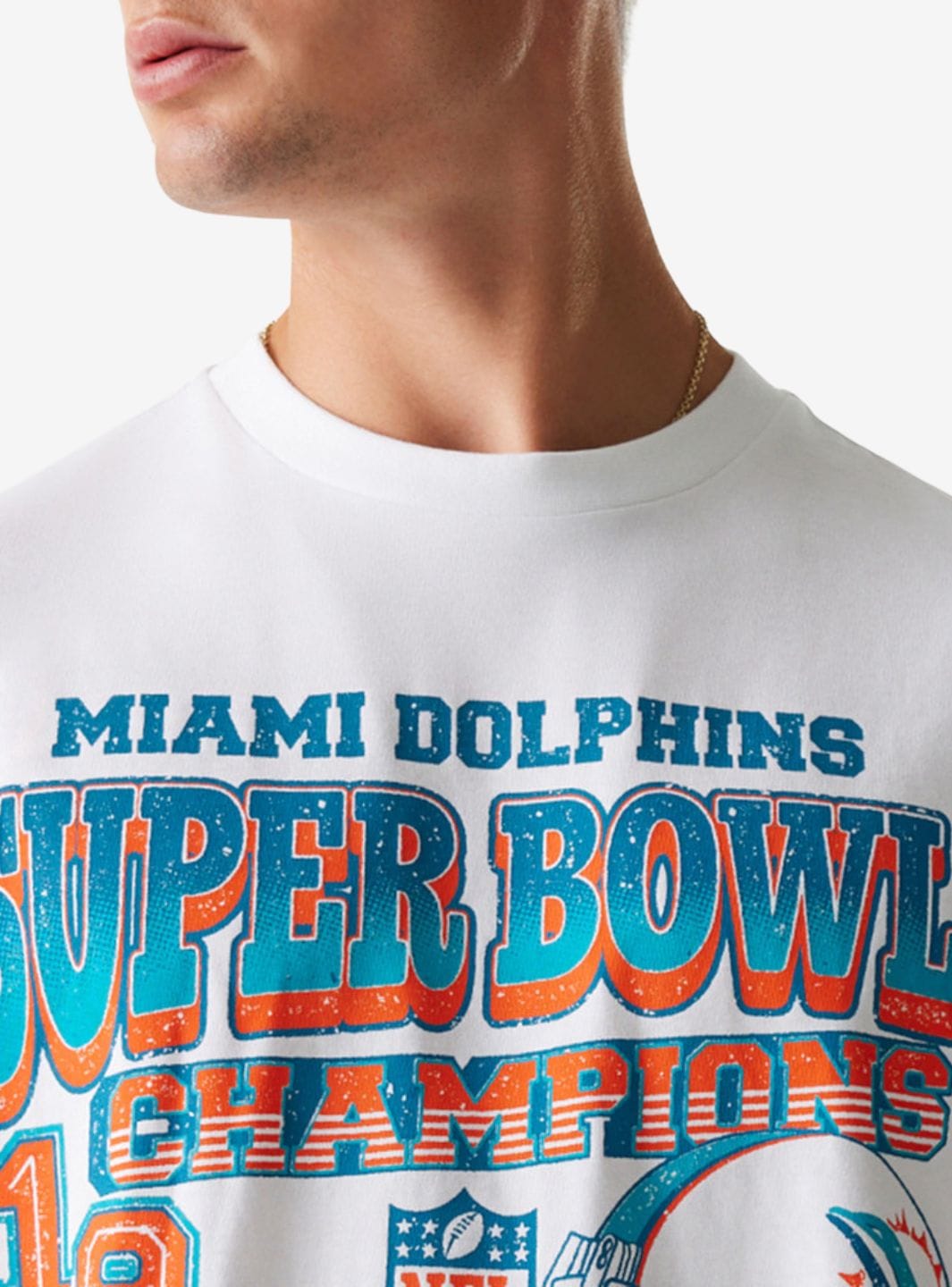 New Era Miami Dolphins NFL Super Bowl White Oversized T - Shirt