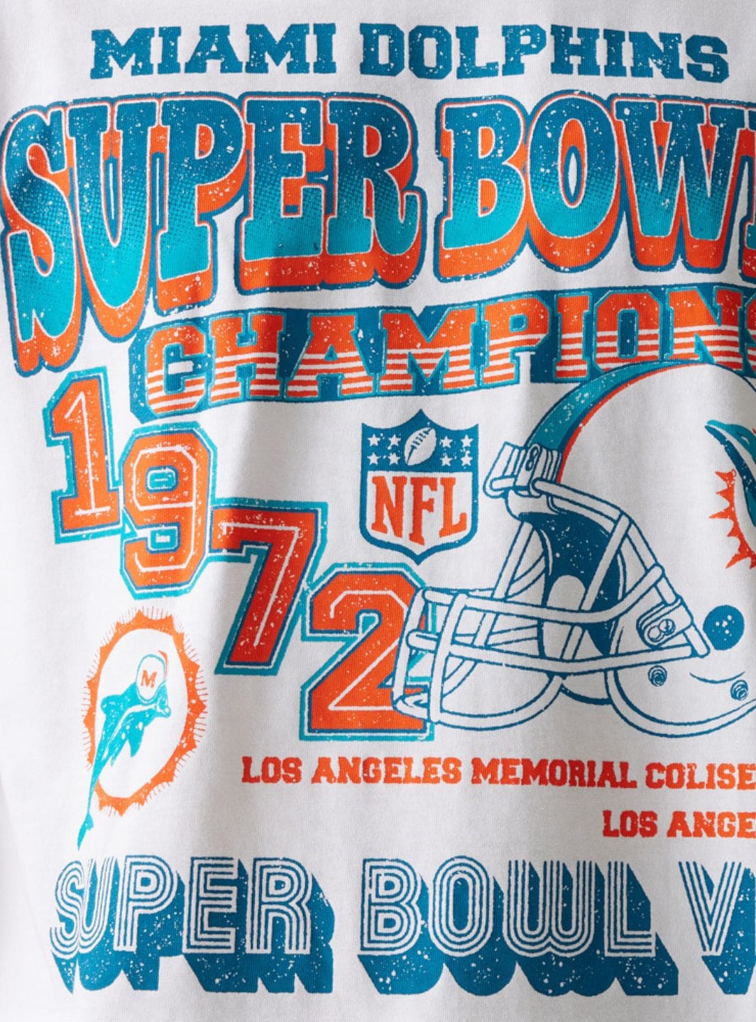 New Era Miami Dolphins NFL Super Bowl White Oversized T - Shirt