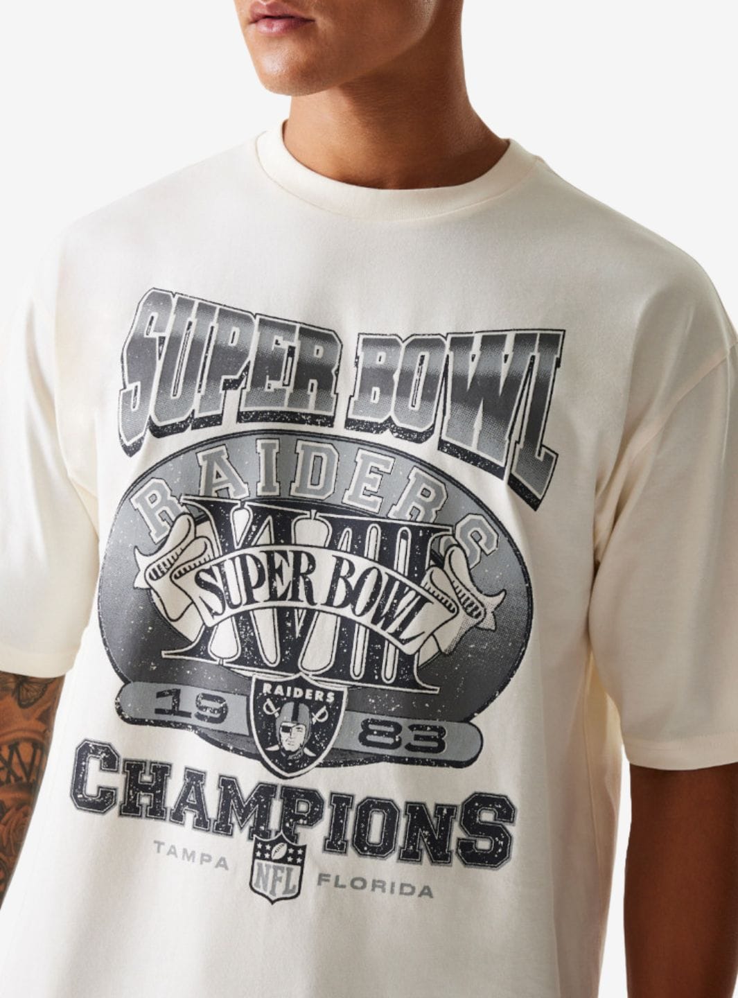 New Era Las Vegas Raiders NFL Super Bowl Open White Oversized T - Shirt