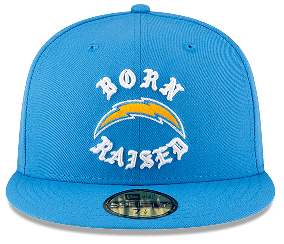 New Era Born x Raised Chargers New Era Fitted Hat Powder Blue