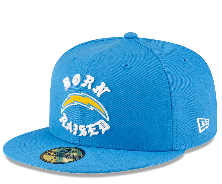 New Era Born x Raised Chargers New Era Fitted Hat Powder Blue