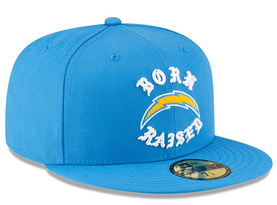 New Era Born x Raised Chargers New Era Fitted Hat Powder Blue