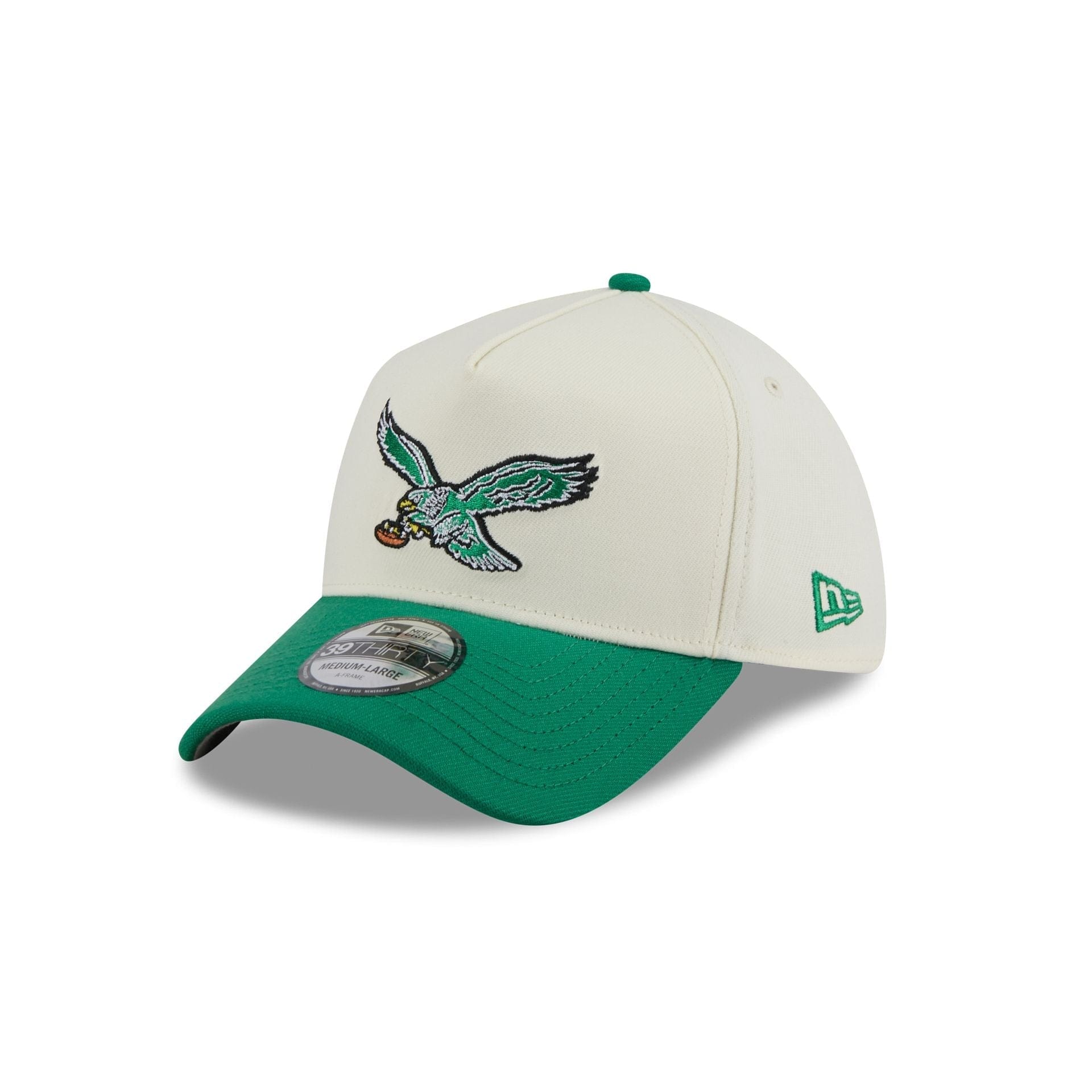 New Era Philadelphia Eagles 39Thirty A - Frame Adjustable Cap (Cream/Green)