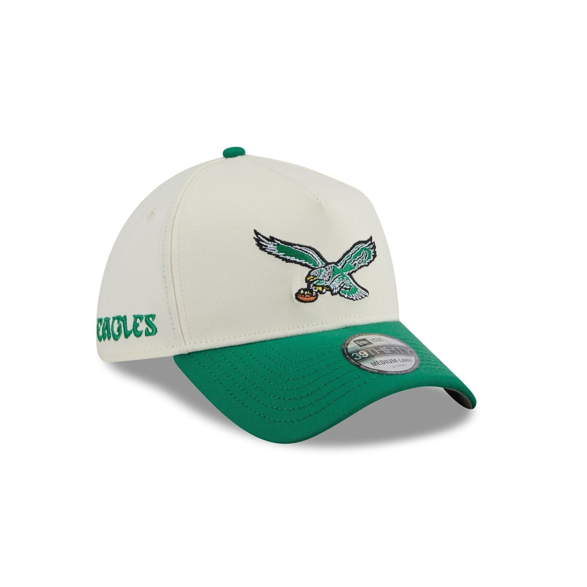New Era Philadelphia Eagles 39Thirty A - Frame Adjustable Cap (Cream/Green)