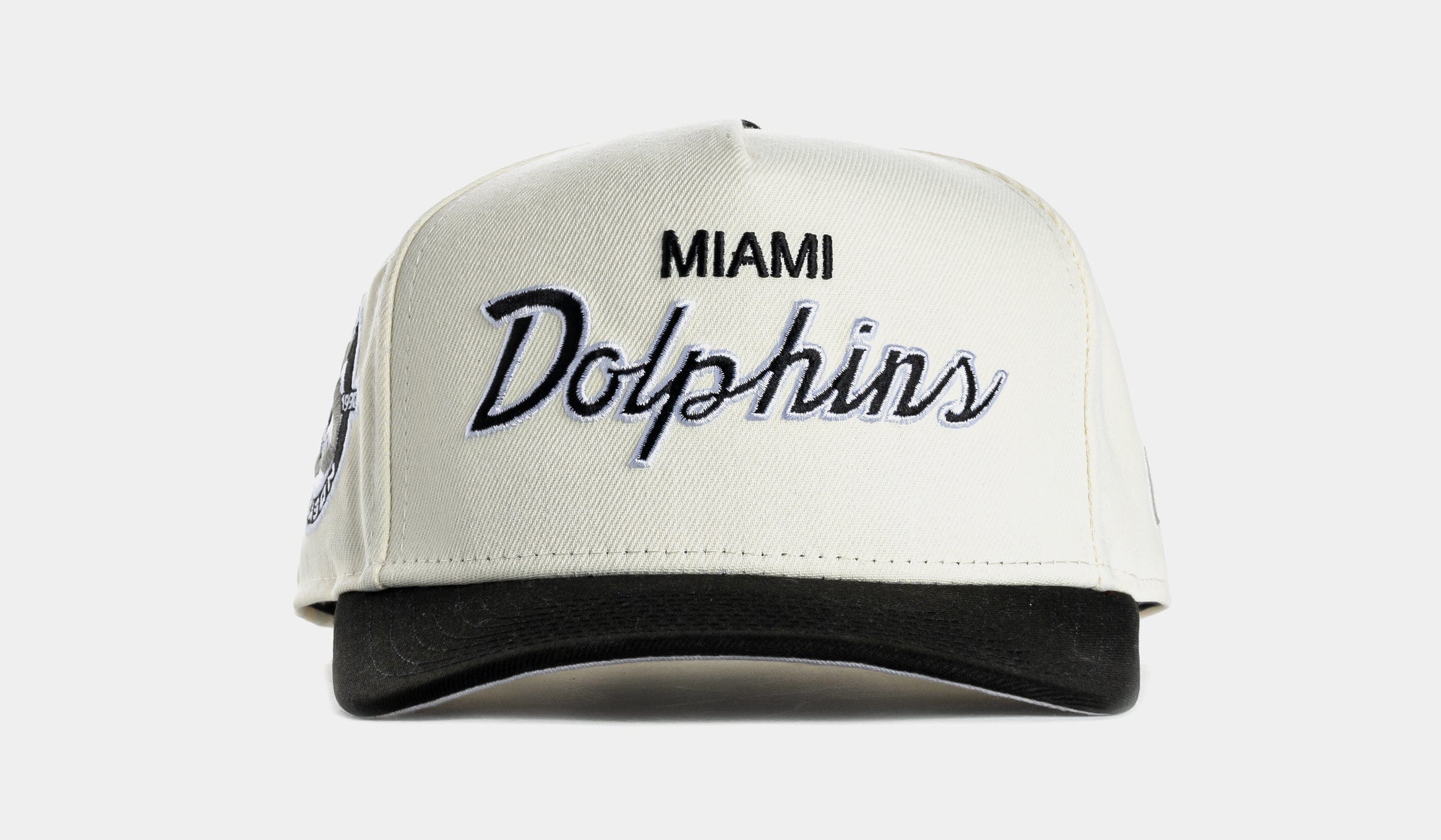NEW ERA Shoe Palace Exclusive Miami Dolphins Script 950AF Snapback Mens Hat (Chrome/Black)