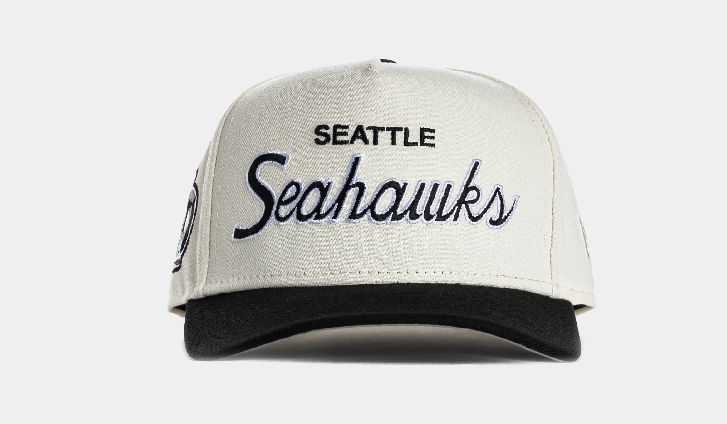 NEW ERA Shoe Palace Exclusive Seattle Seahawks Script 950AF Snapback Mens Hat (Chrome/Black)
