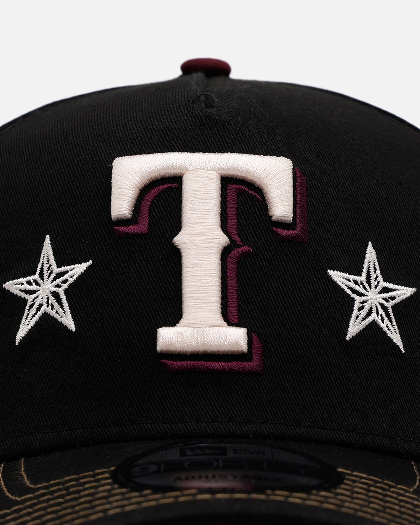 New Era Texas Rangers Ivory Stars Outlaws 9FORTY A - Frame Snapback Black/Maroon
